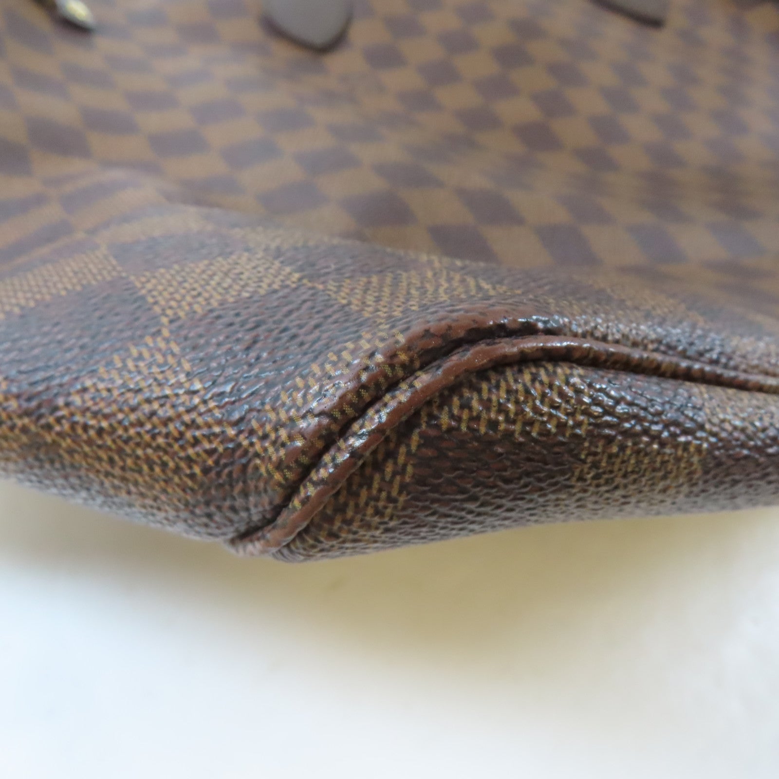LOUIS VUITTON Damier Neverfull GM金扣手挽袋啡色