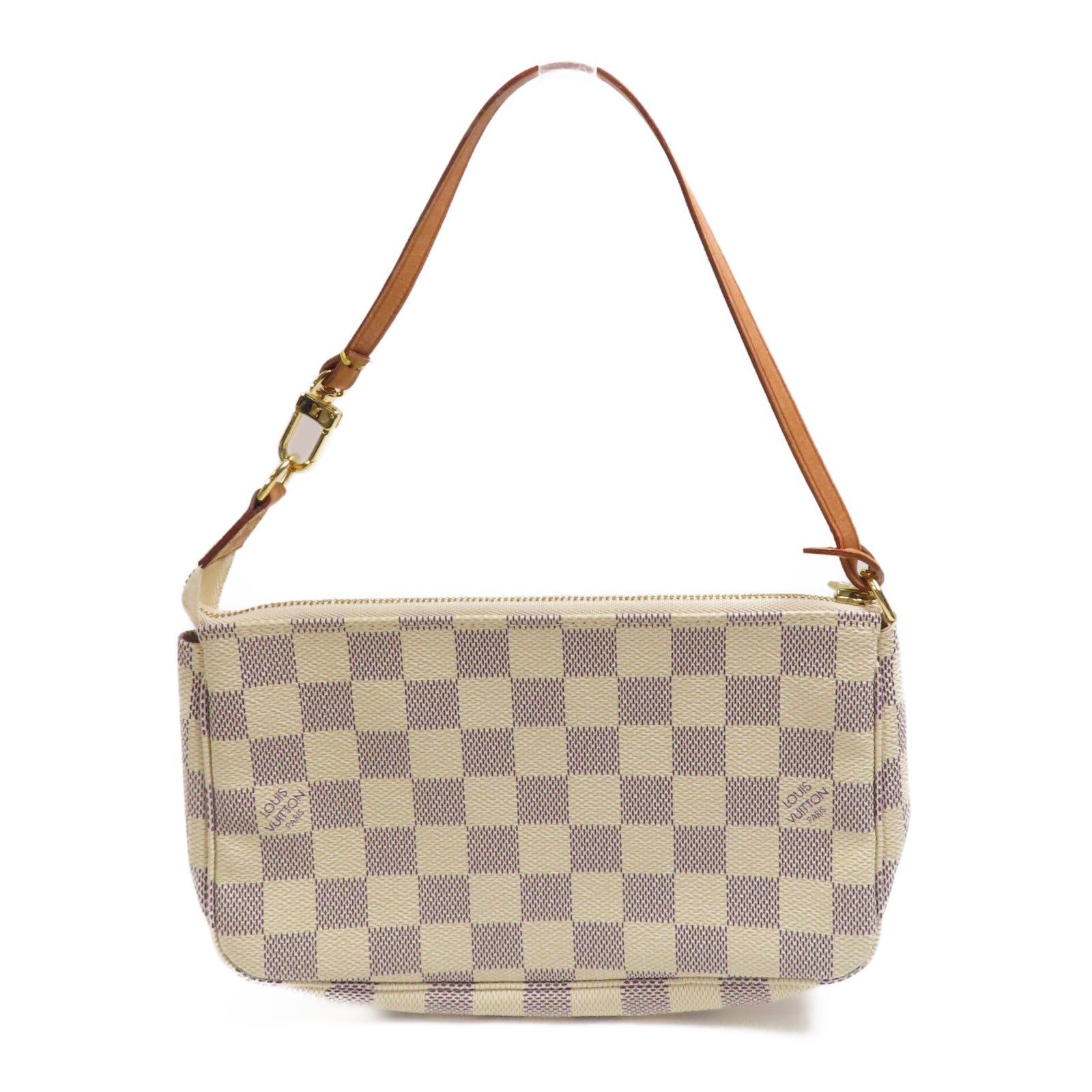 LOUIS VUITTON Damier Azur Pochette Accessooires金扣手挽袋