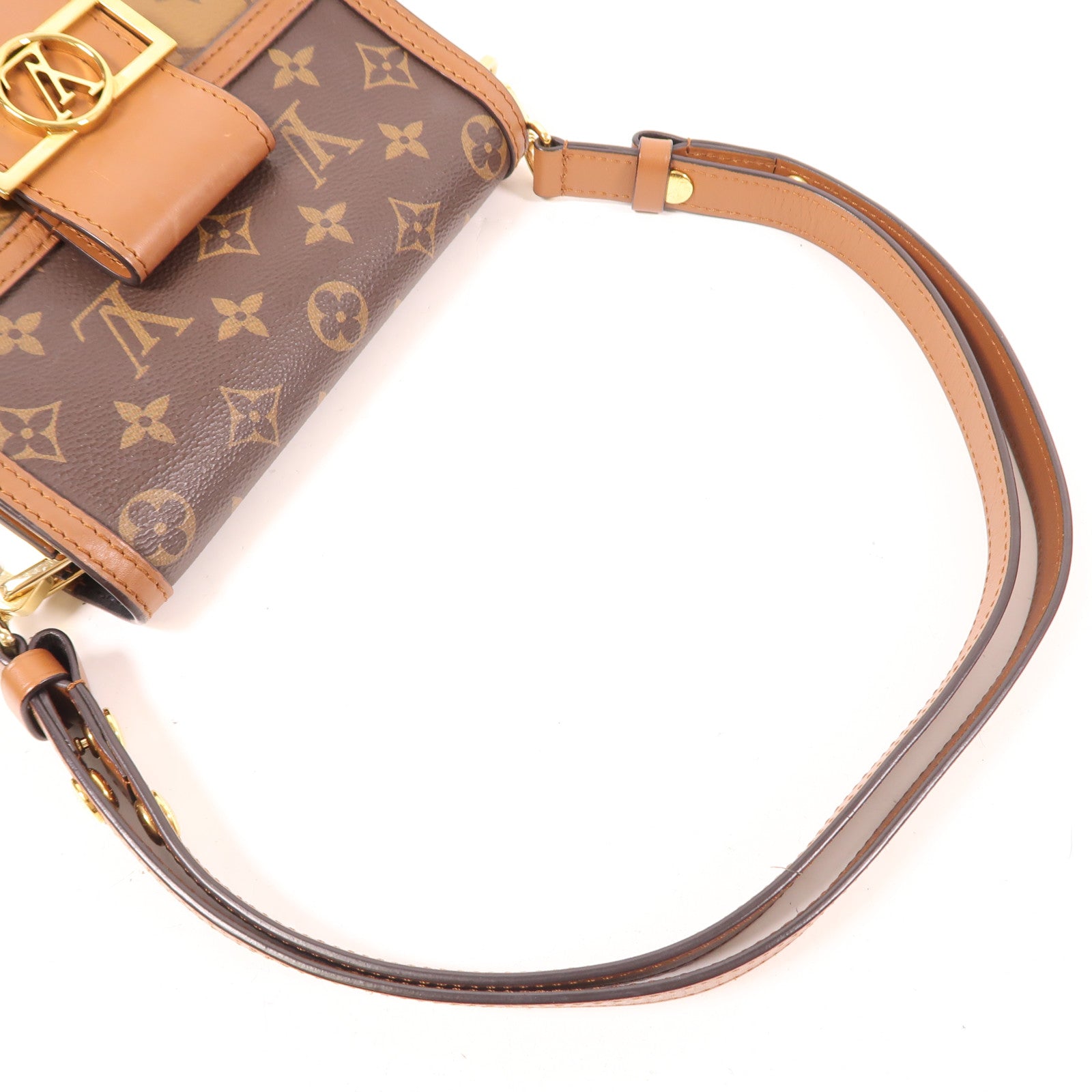 LOUIS VUITTON 【激減優惠】Monogram Reverse Mini Dauphine金扣肩背袋