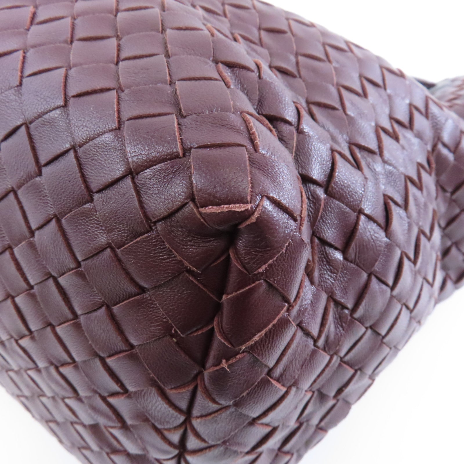 BOTTEGA VENETA 織紋皮革Handbag手挽袋棕色