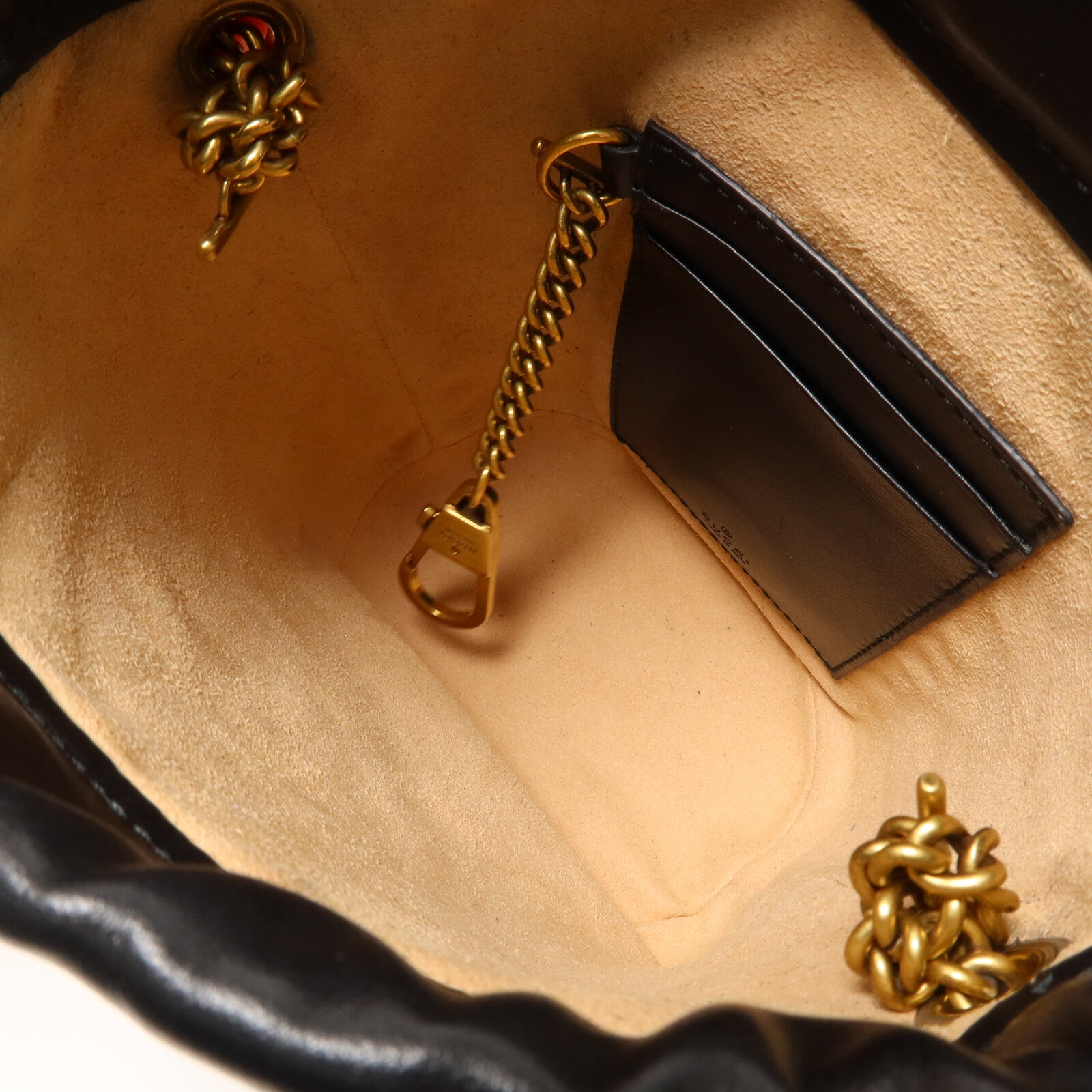 GUCCI 牛皮皮革GG Marmont Bucket鏈帶肩背袋