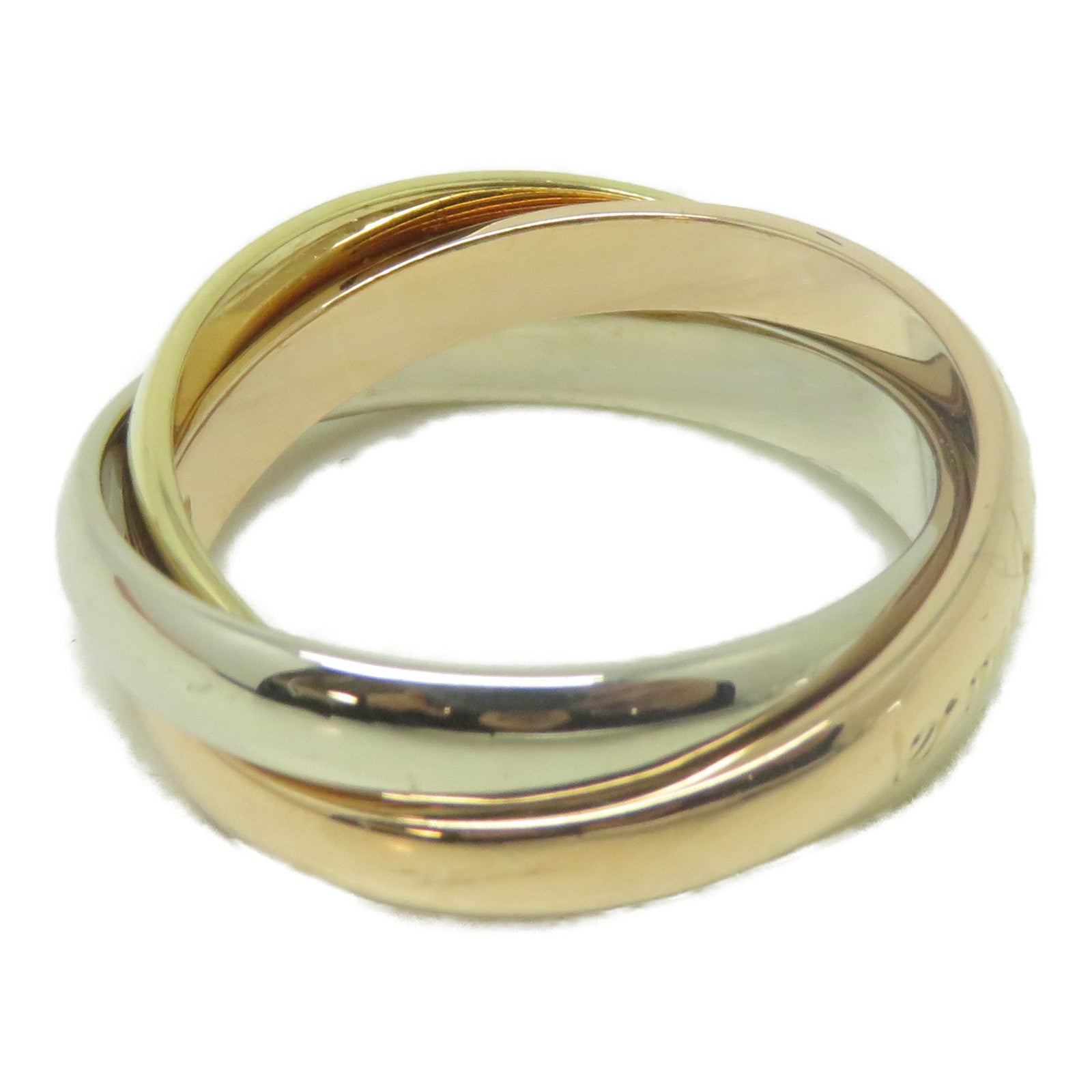 CARTIER 18K黃金/白金/玫瑰金Must De Trinity戒指Cartier#51/US#5.75
