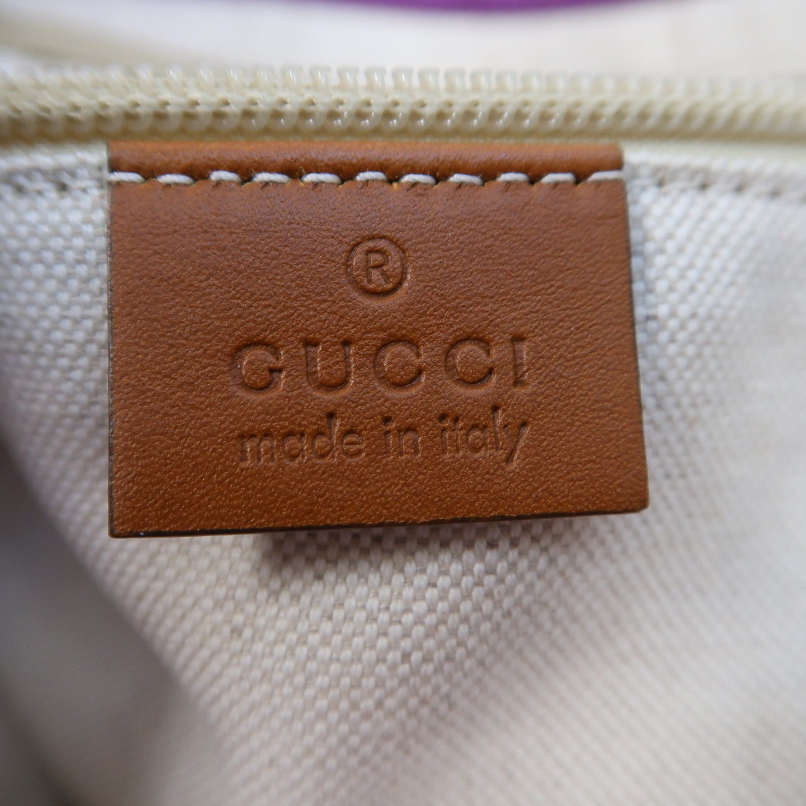 GUCCI 尼龍Tote Bag銀扣手挽袋紫色