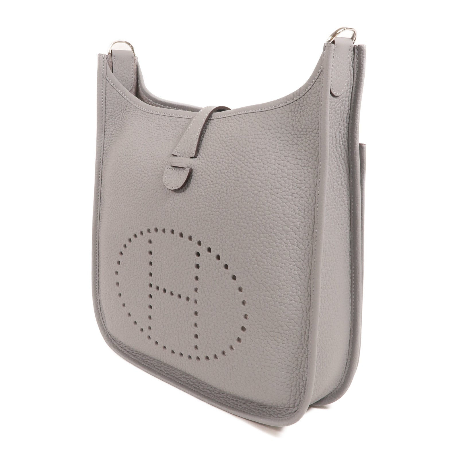 HERMES Clemence皮革Evelyne PM 肩背袋Bleu Brume