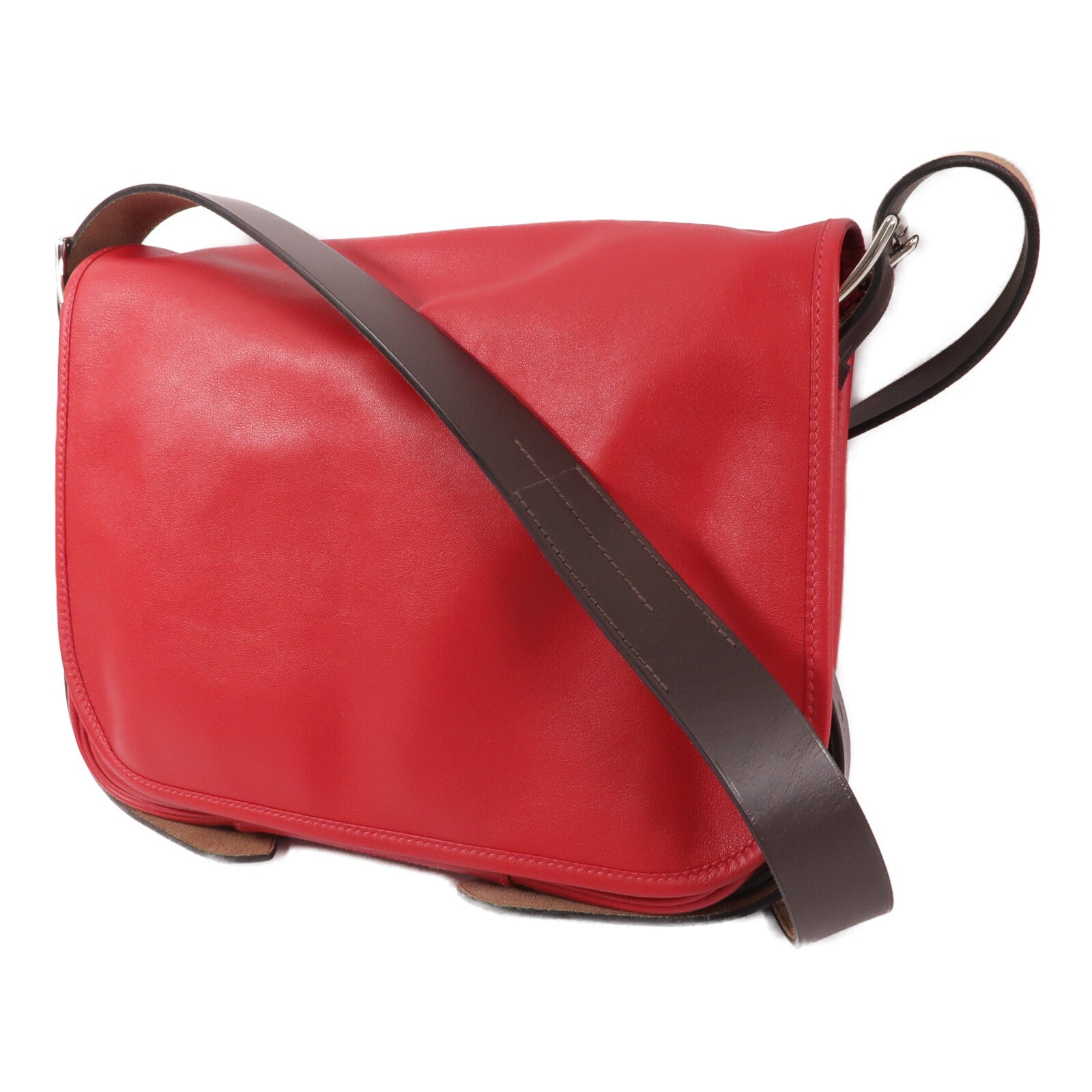 HERMES Swift皮革Brada 30肩背袋Rouge Tomate