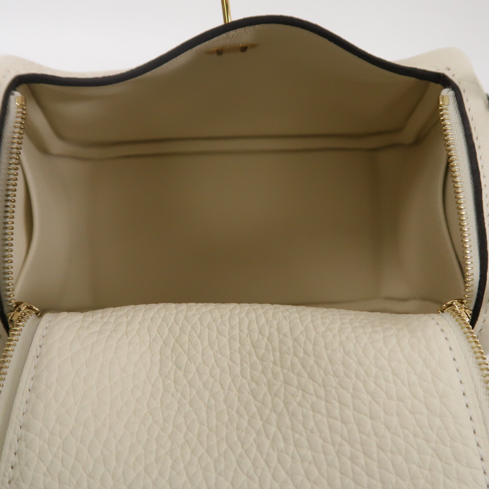 HERMES Clemence皮革Mini Lindy手挽肩背兩用袋Gream