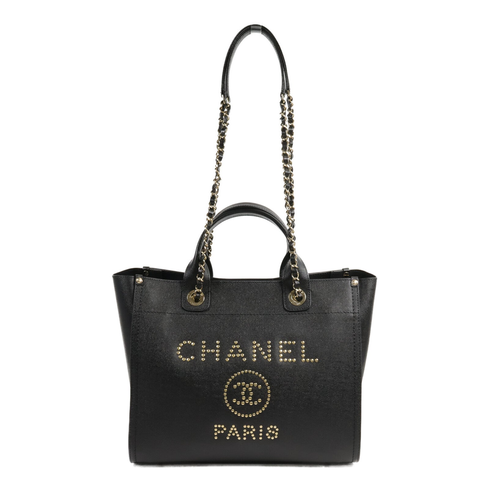 CHANEL 牛皮皮革Deauville 2 Way Shoulder Bag鏈帶肩背袋