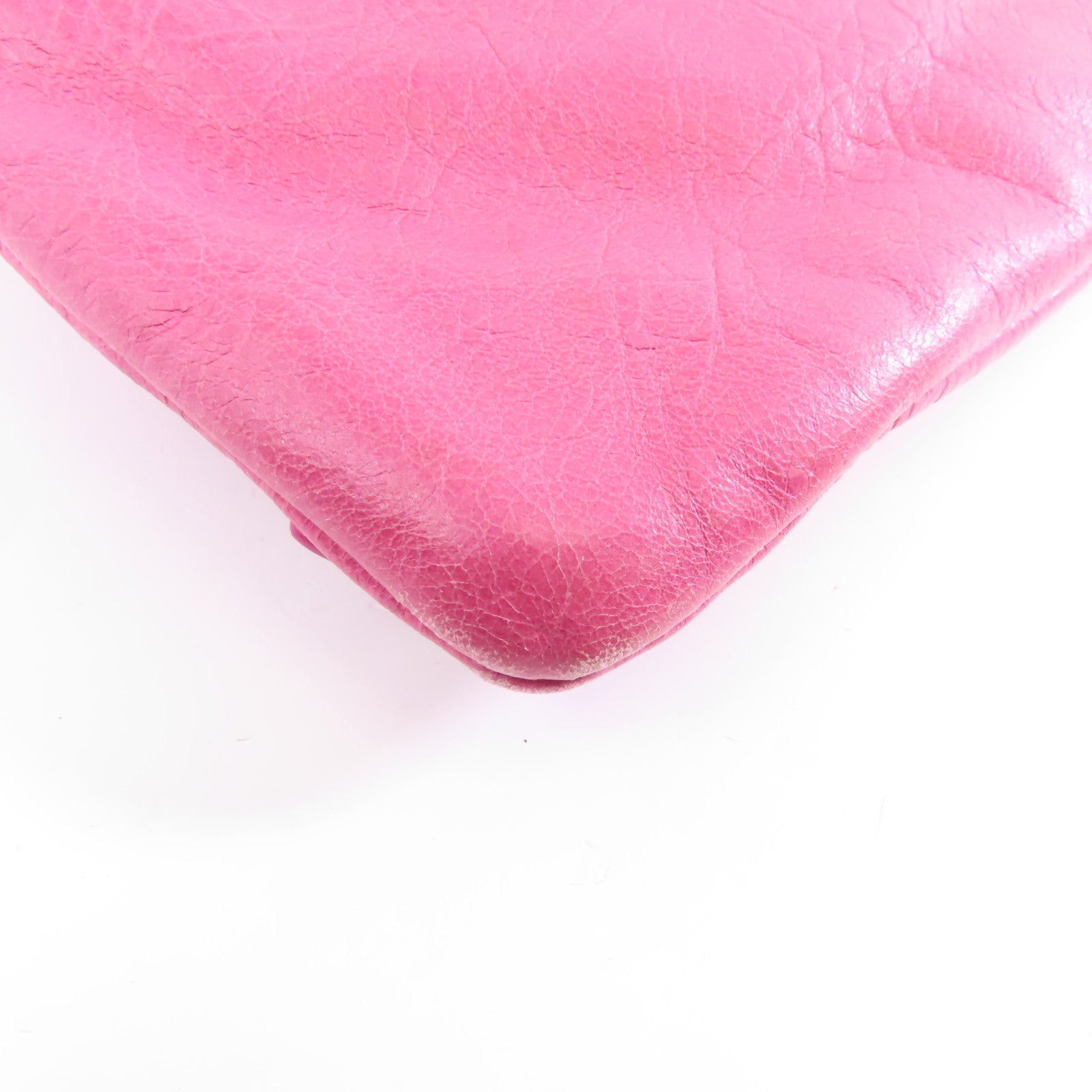 BALENCIAGA 牛皮皮革Clutch Bag銀扣手拿包粉紅色
