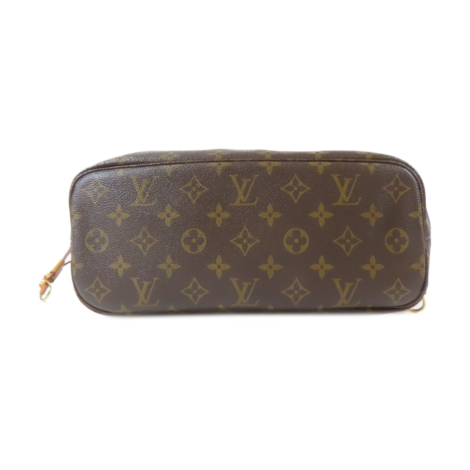 LOUIS VUITTON Monogram Neverfull PM金扣手挽袋啡色