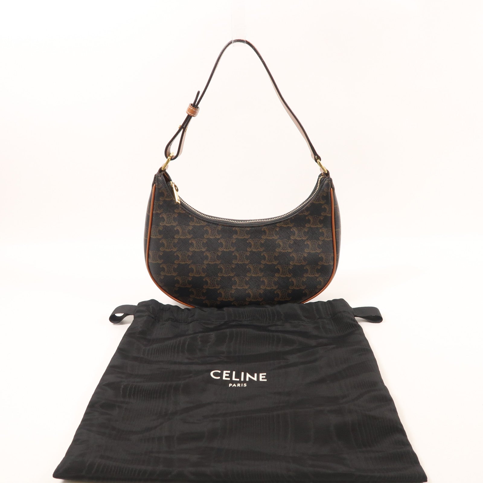 CELINE 塗層帆布Ava金扣肩背袋