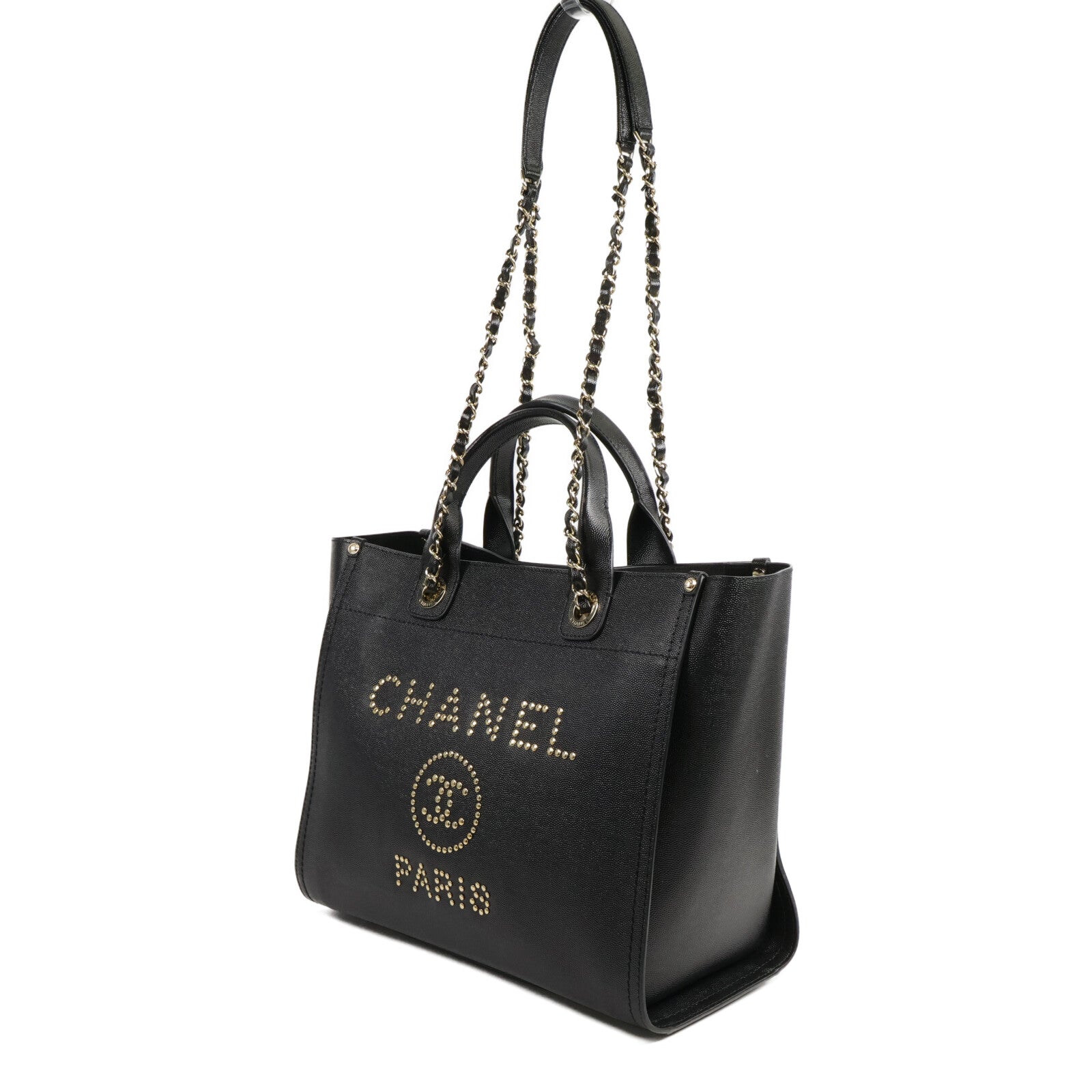 CHANEL 牛皮皮革Deauville 2 Way Shoulder Bag鏈帶肩背袋