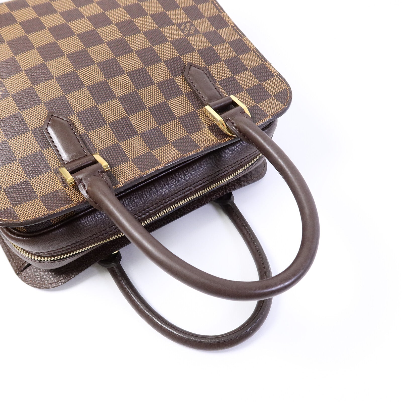LOUIS VUITTON Damier Triana金扣手挽袋