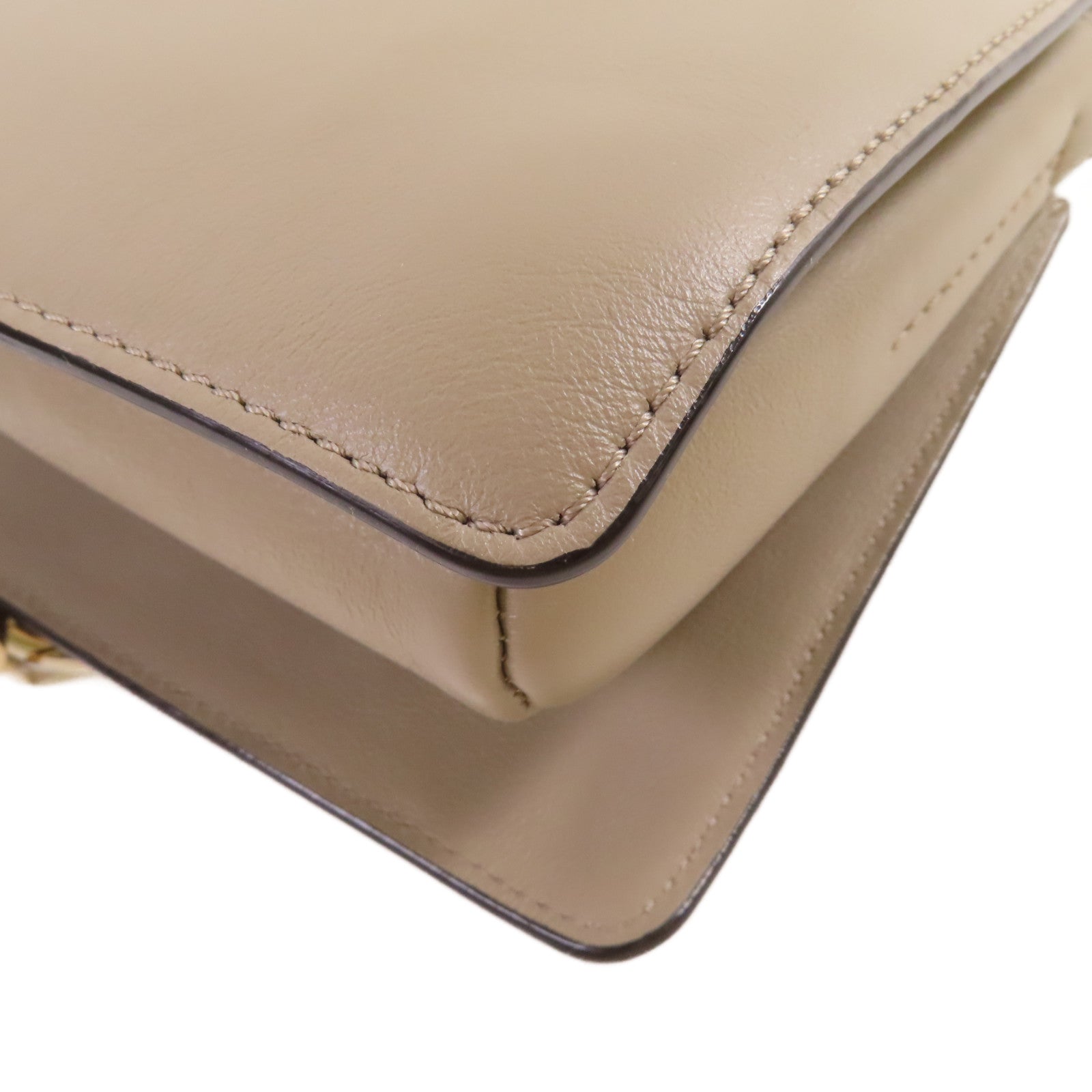 Chloe 牛皮皮革/麂皮皮革Faye Small Bag Shoulder Bag金扣鏈帶肩背袋灰色