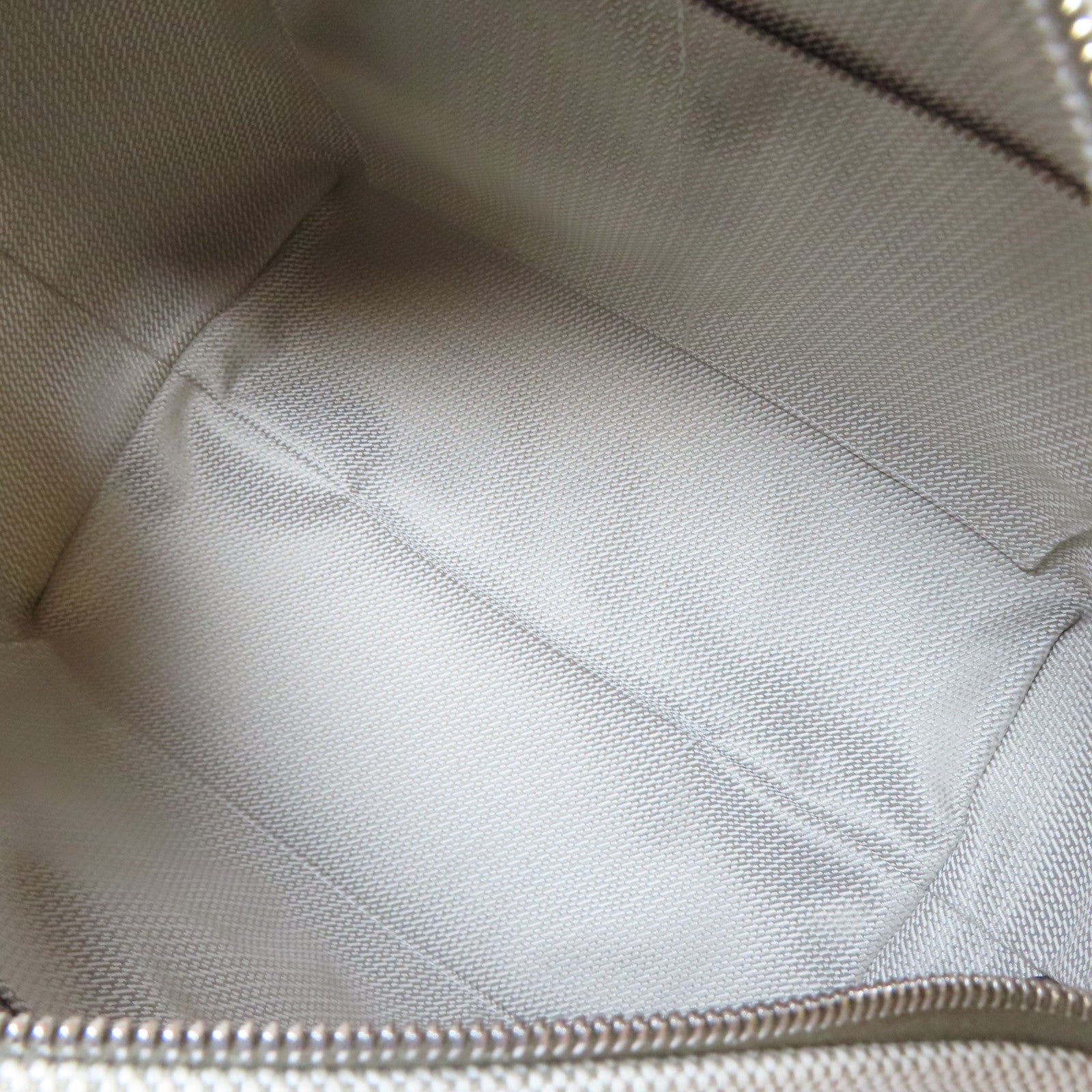 HERMES 帆布Bride A Brac GM銀扣手挽袋米色/黃色