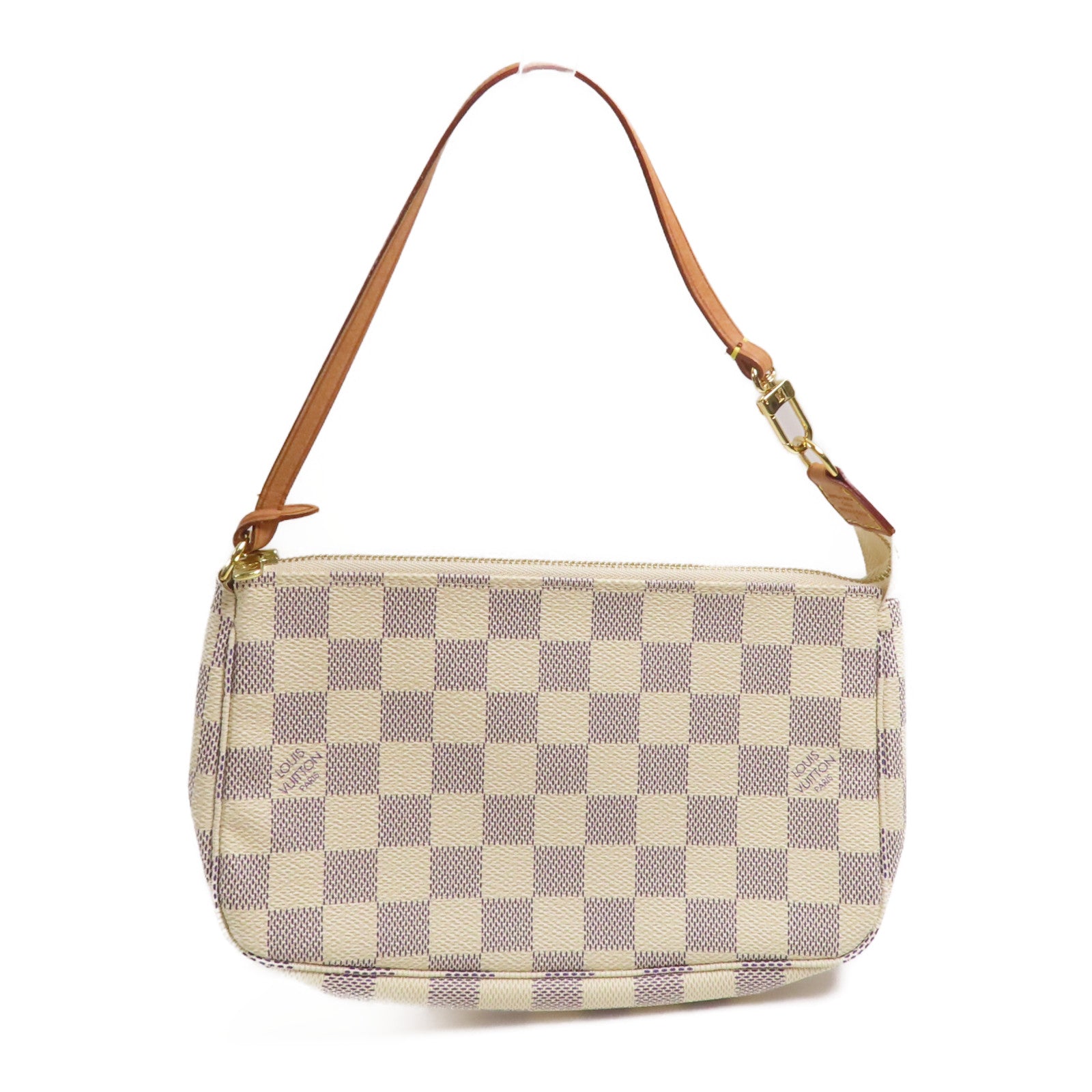 LOUIS VUITTON Damier Azur Pochette Accessooires金扣手挽袋