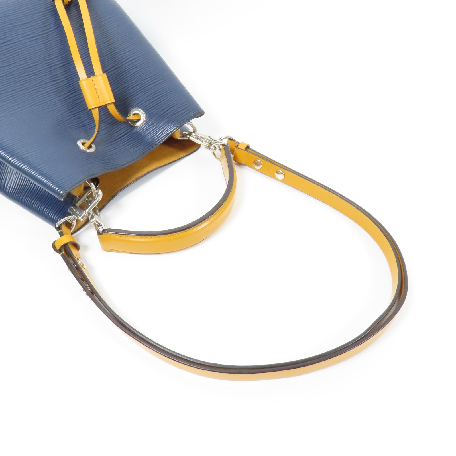 LOUIS VUITTON Epi Neo Noe BB銀扣手挽肩背兩用袋深藍色