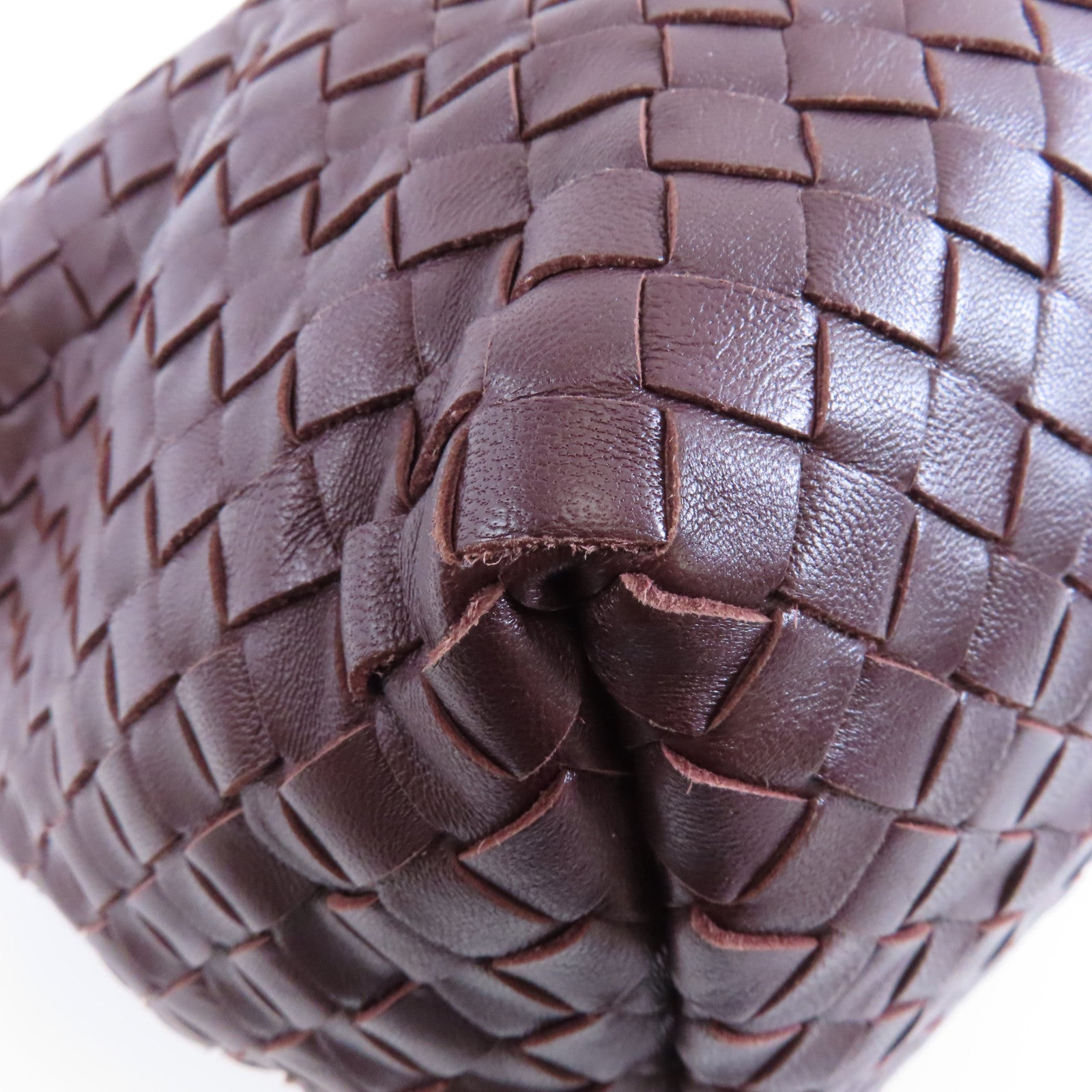 BOTTEGA VENETA 織紋皮革Handbag手挽袋棕色