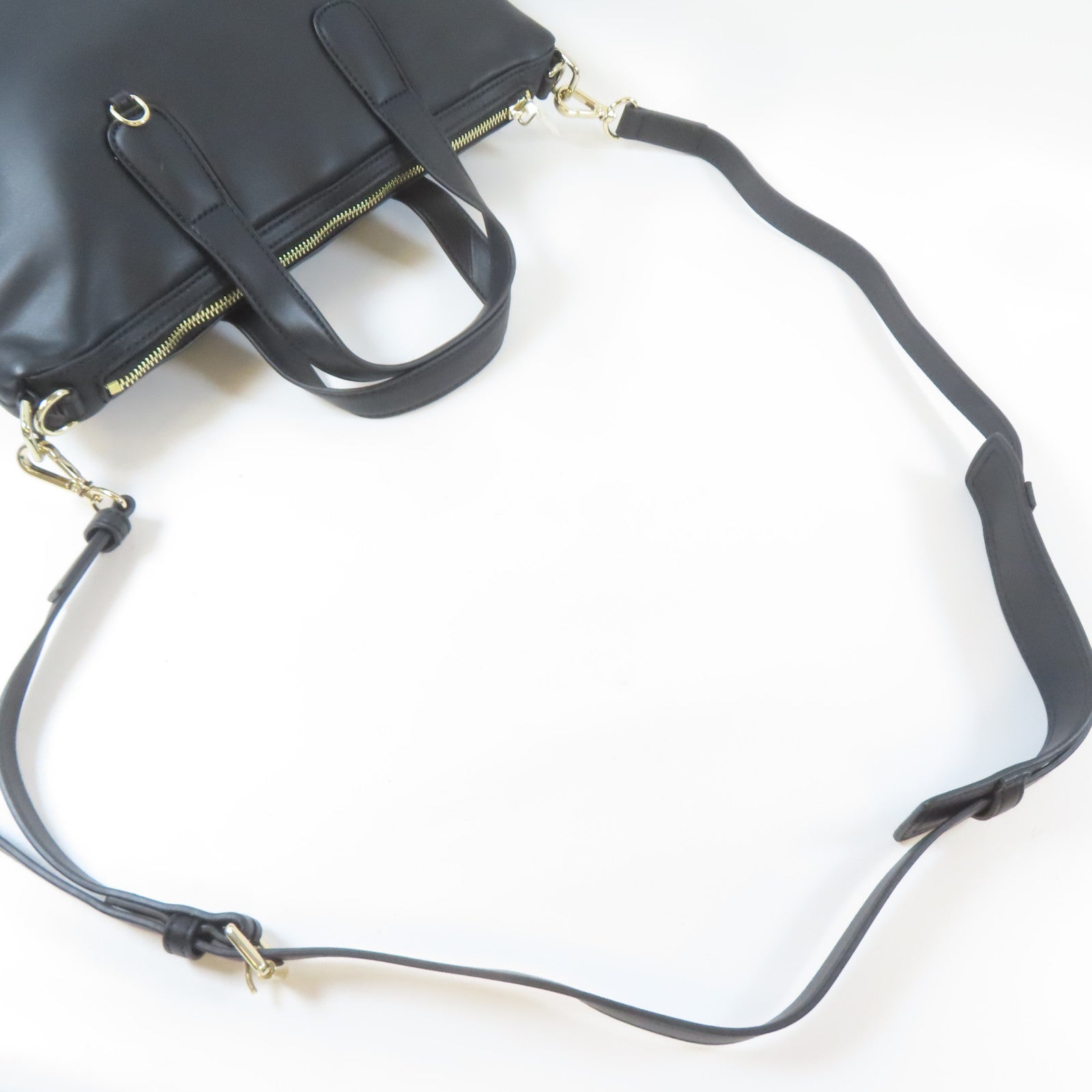 MOSCHINO 塗層帆布2 Way Shoulder金扣手挽肩背兩用袋黑色