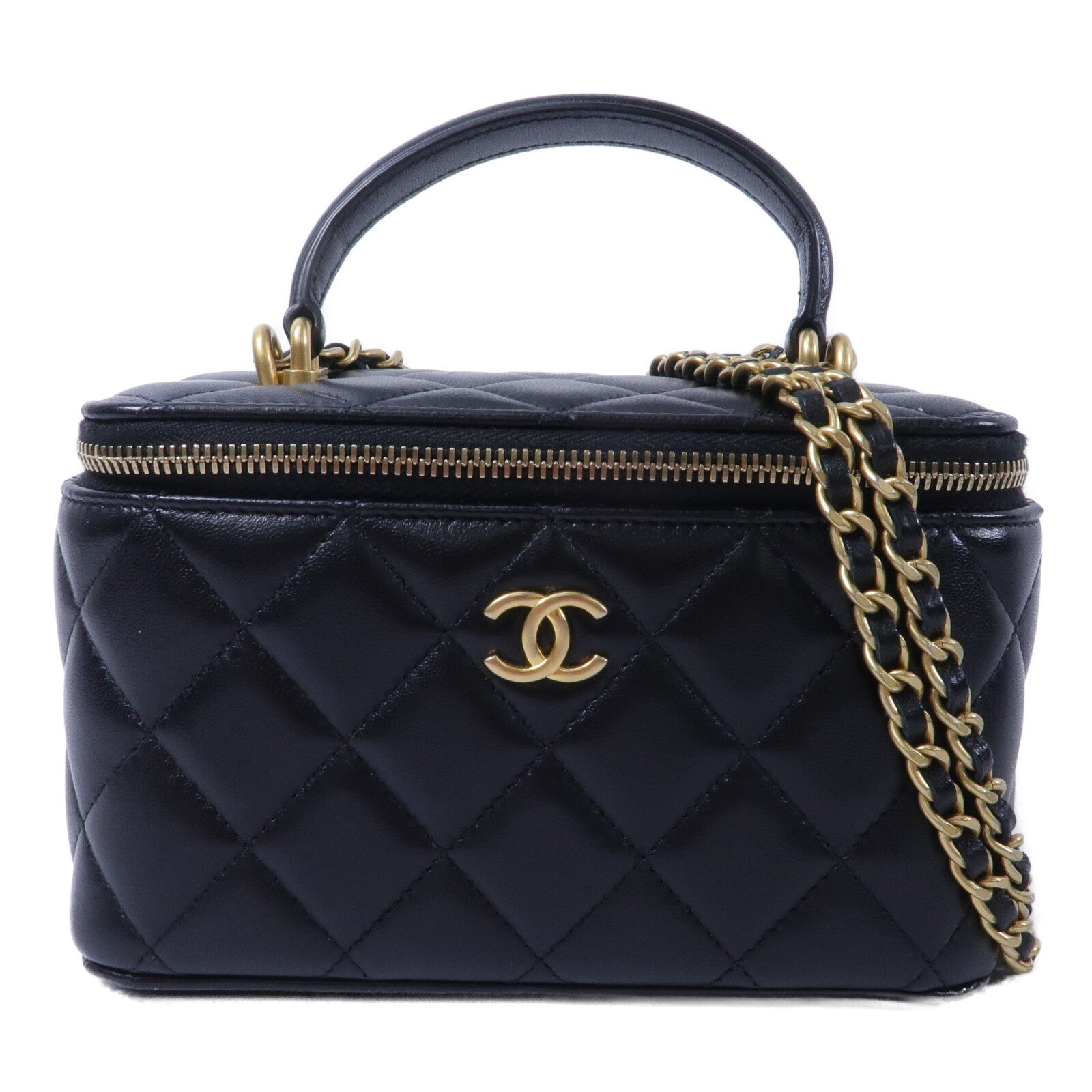 CHANEL 羊皮皮革Top Handle Vanity Case手挽肩背兩用袋