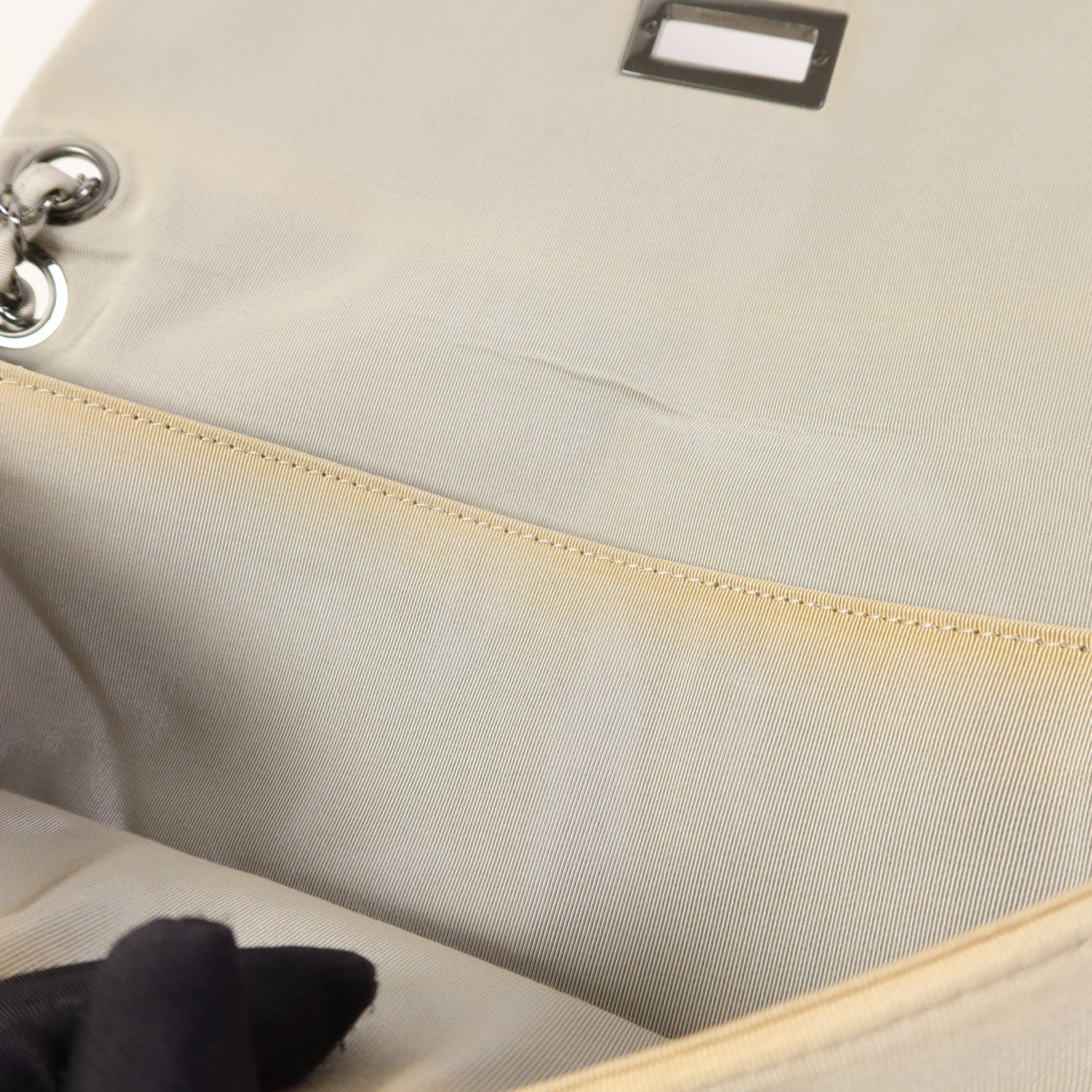 CHANEL 尼龍Chain Shoudler Bag銀扣鏈帶肩背袋