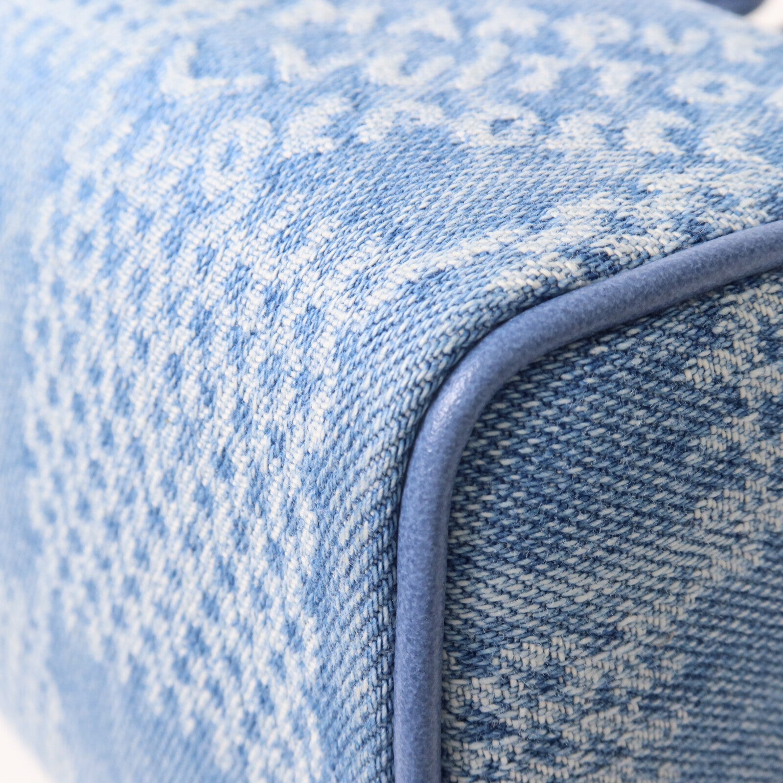 LOUIS VUITTON Damier Denim/牛皮皮革Speedy Bandouliere 18手挽肩背兩用袋