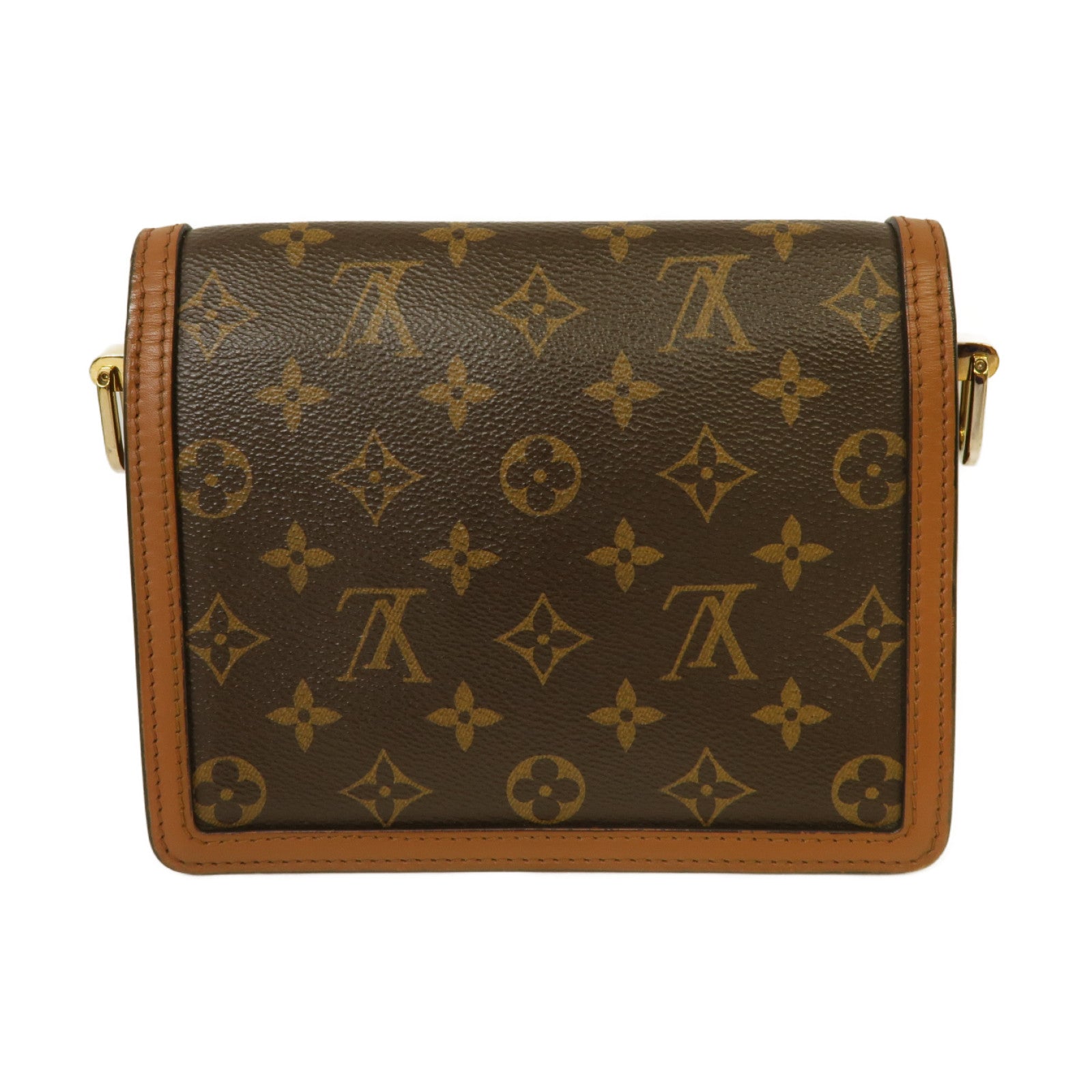 LOUIS VUITTON 【激減優惠】Monogram Reverse Mini Dauphine金扣肩背袋棕色