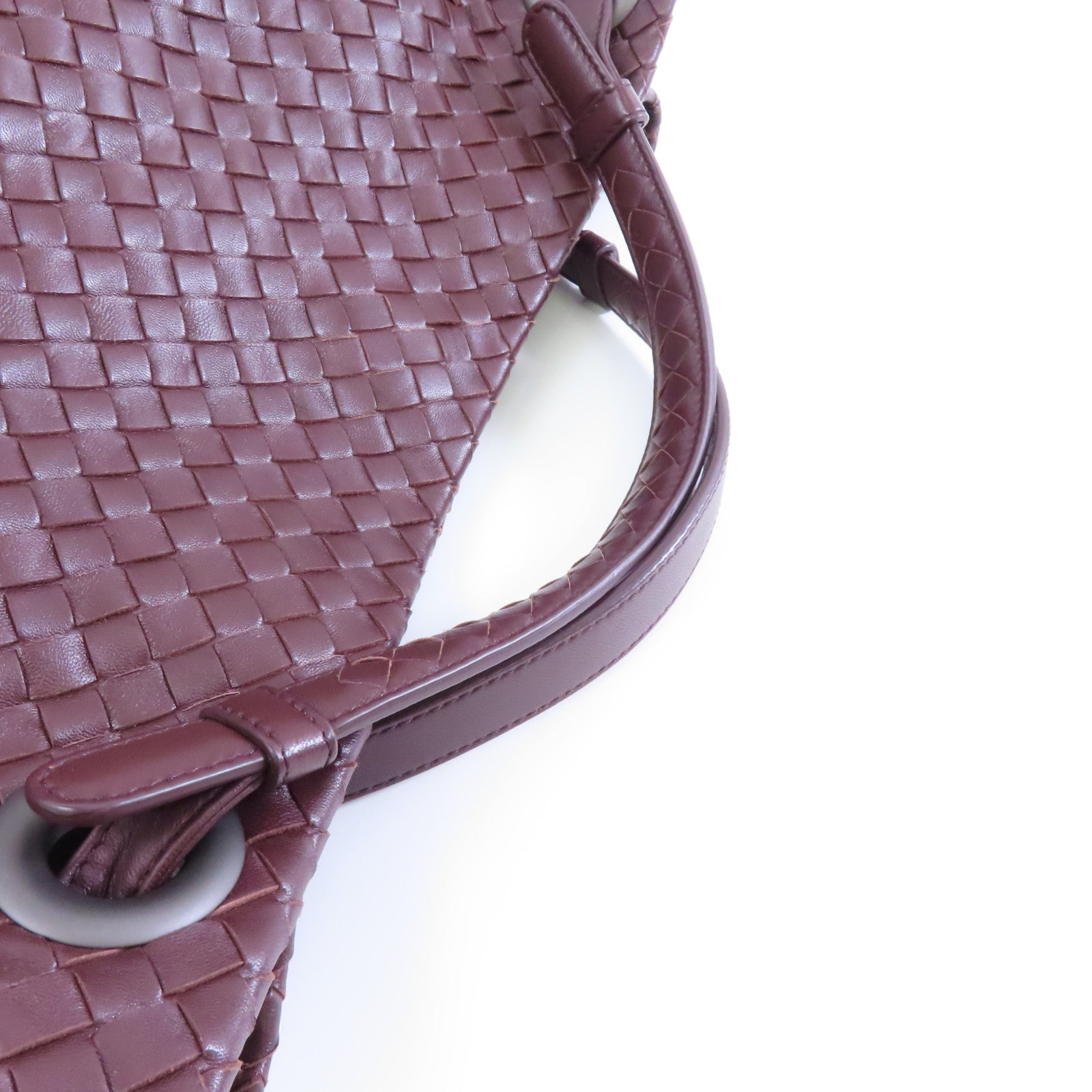 BOTTEGA VENETA 織紋皮革Handbag手挽袋棕色