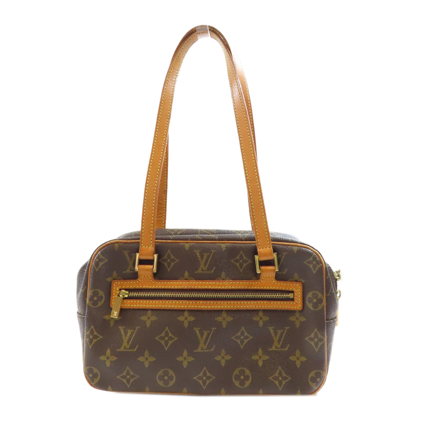 LOUIS VUITTON Monogram Cite金扣肩背袋棕色