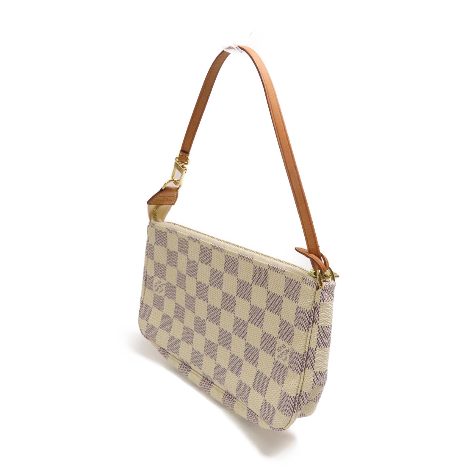 LOUIS VUITTON Damier Azur Pochette Accessooires金扣手挽袋
