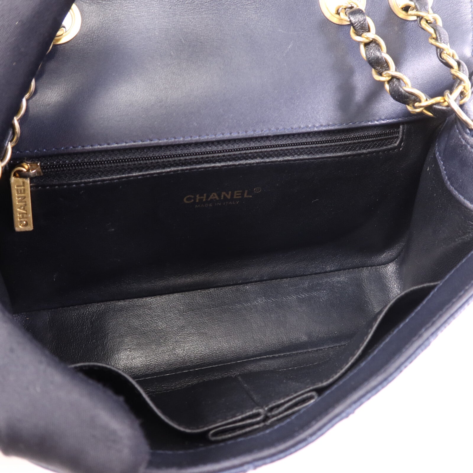 CHANEL 牛皮皮革Shoulder Bag金扣鏈帶肩背袋
