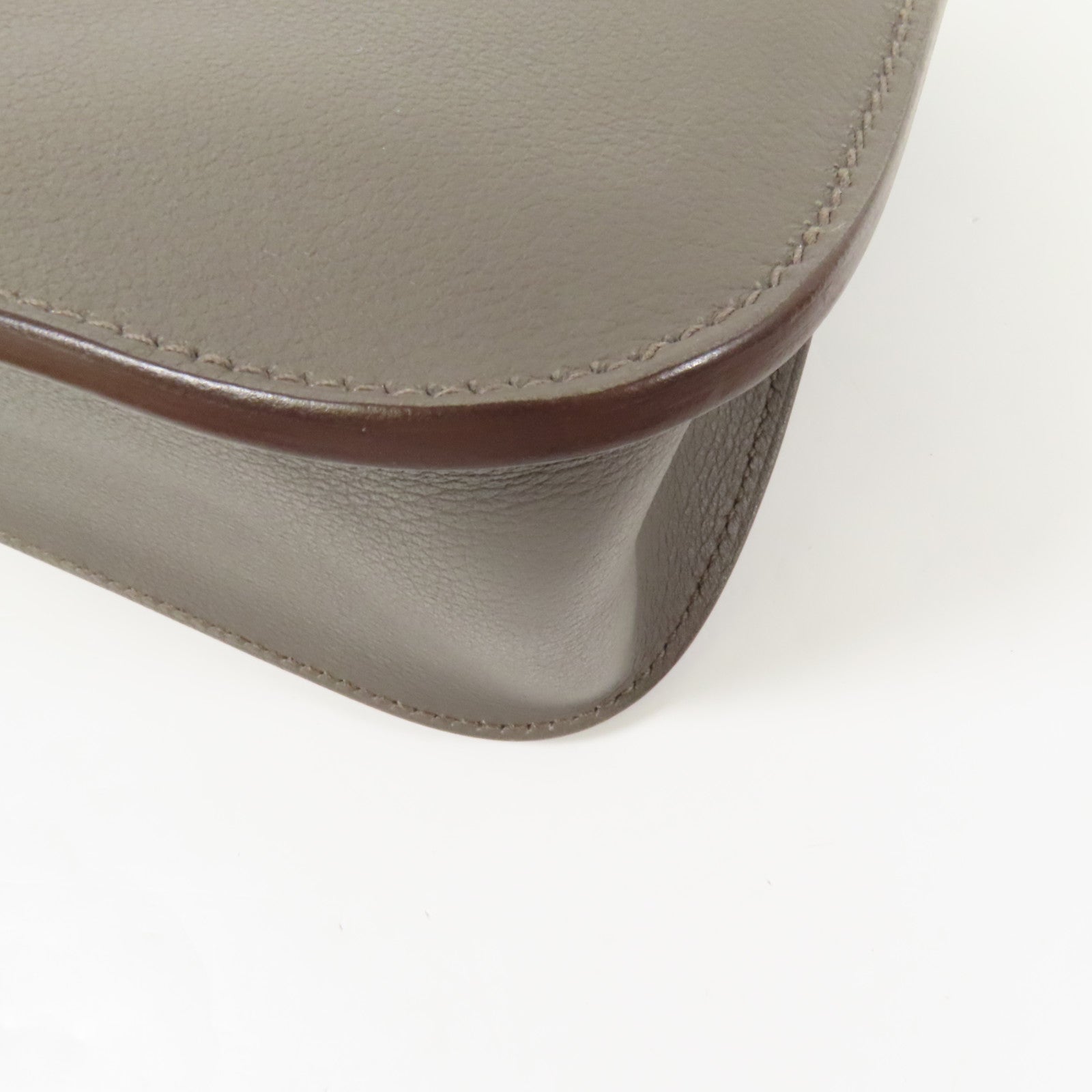 HERMES Evercolor皮革Halzan 25金扣手挽肩背兩用袋Etain