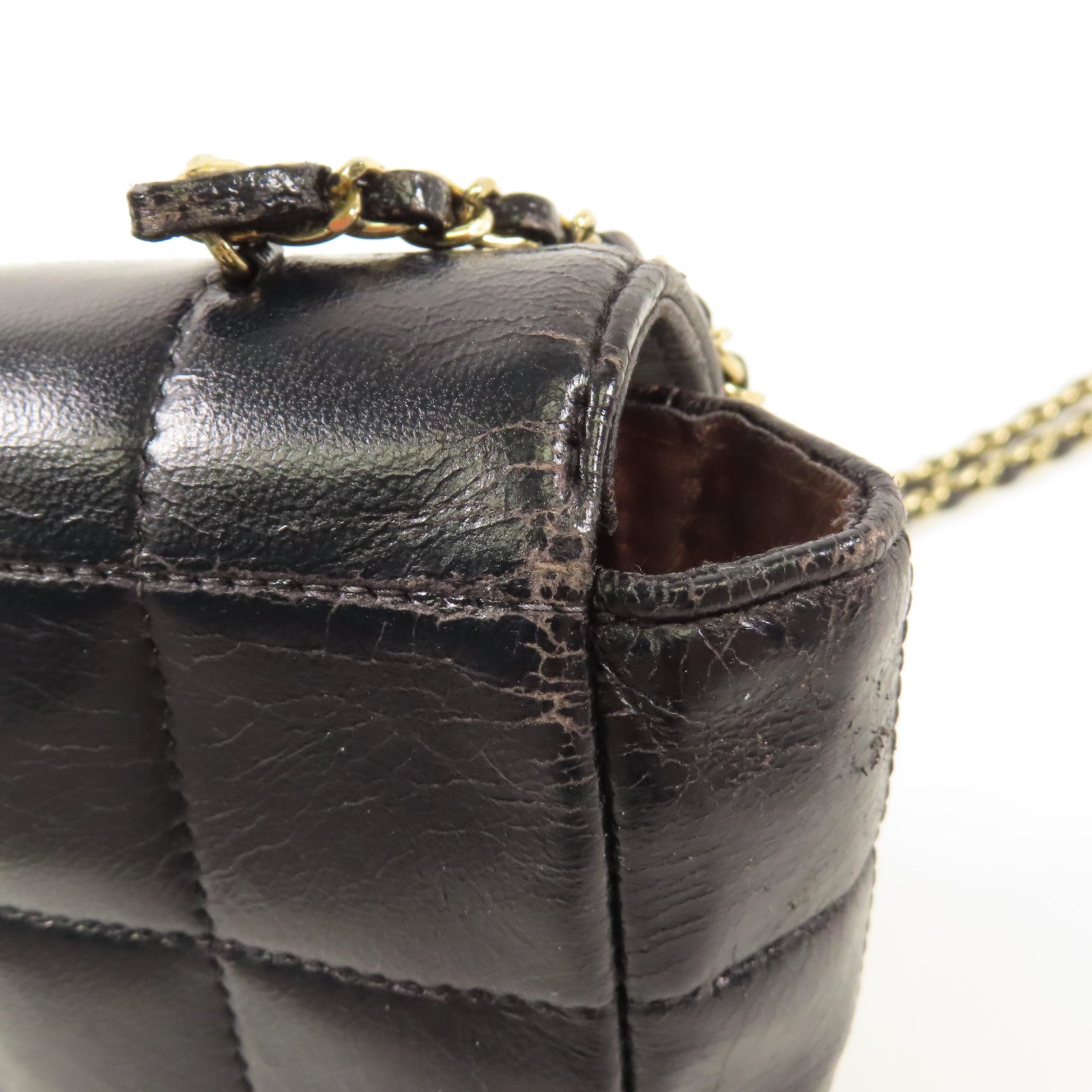 CHANEL 牛皮皮革Shoulder Bag金扣鏈帶肩背袋