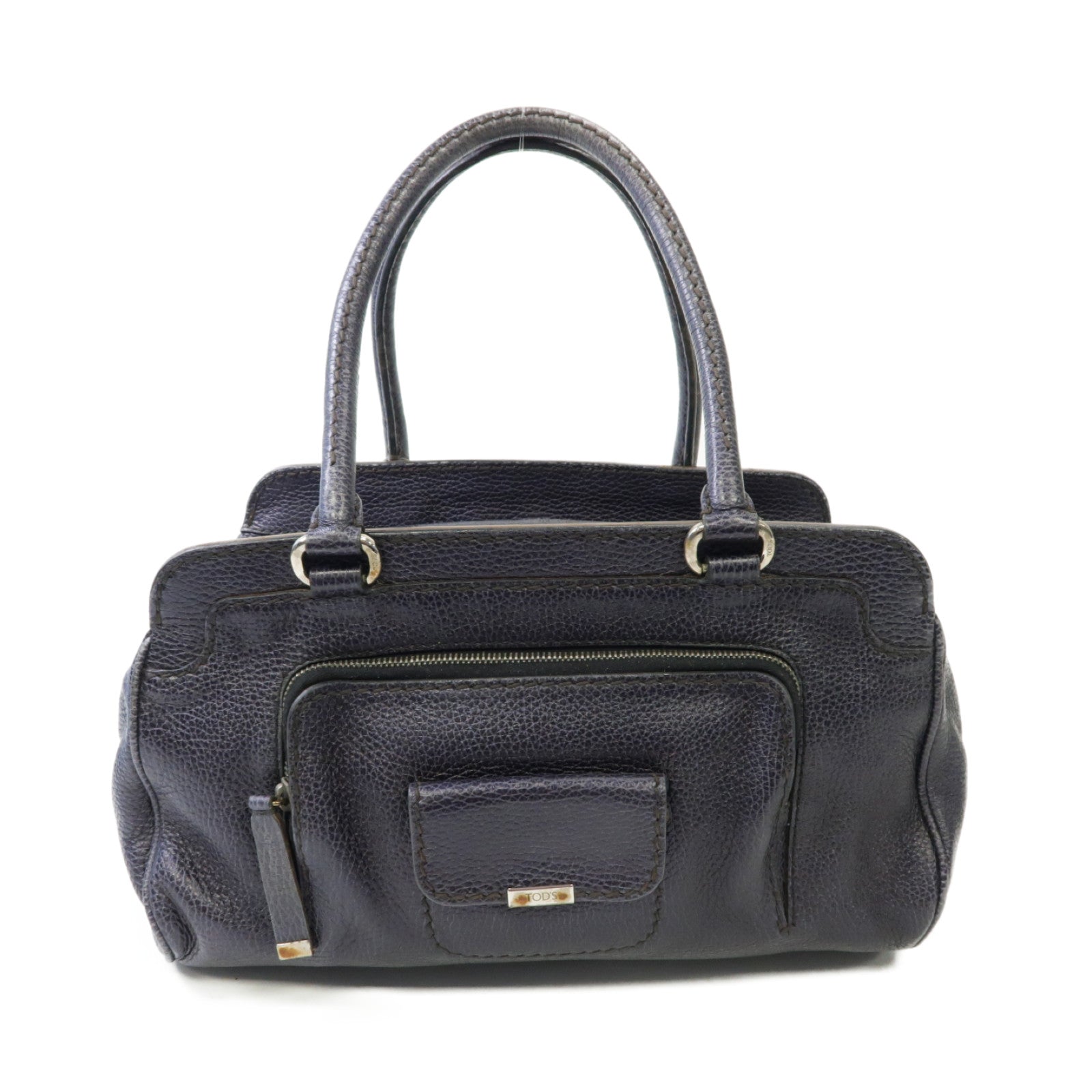 TOD’S 【激減優惠】牛皮皮革Handbag手挽袋深藍色