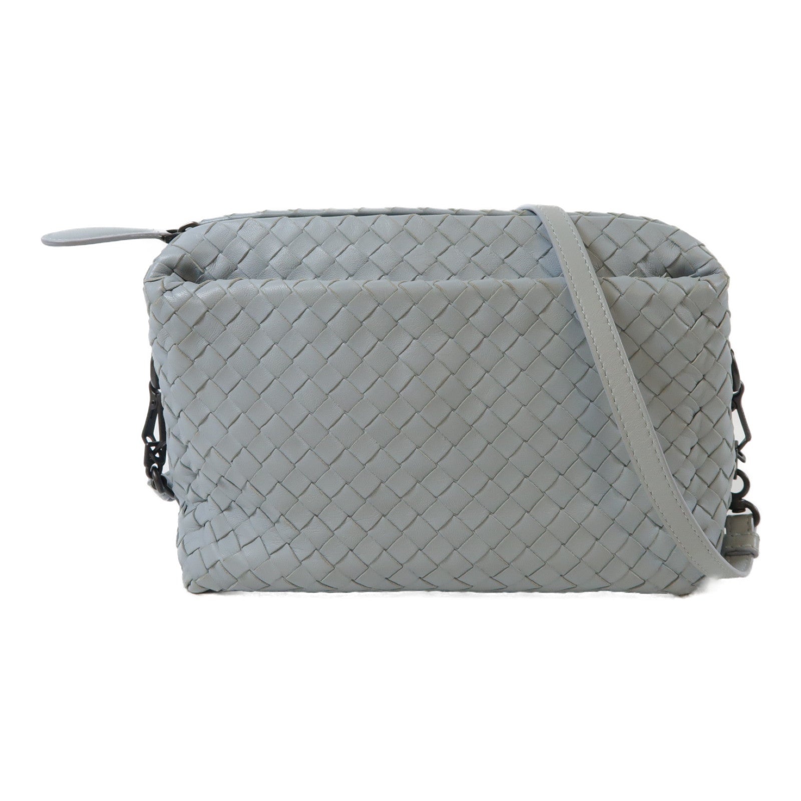 BOTTEGA VENETA 織紋羊皮皮革Shoulder Bag肩背袋藍色