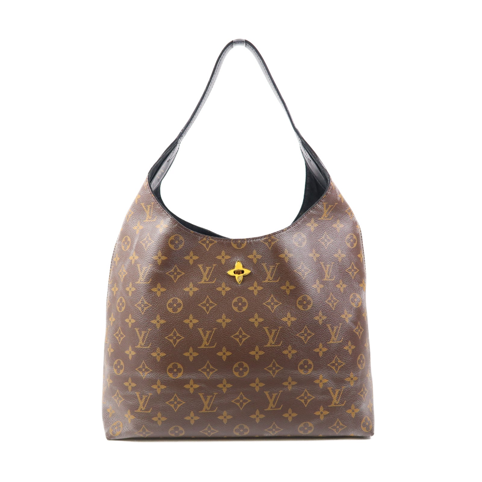 LOUIS VUITTON Monogram Flower Hobo金扣肩背袋