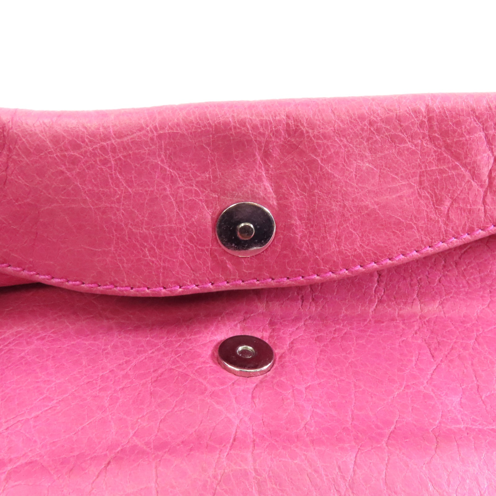 BALENCIAGA 牛皮皮革Clutch Bag銀扣手拿包粉紅色