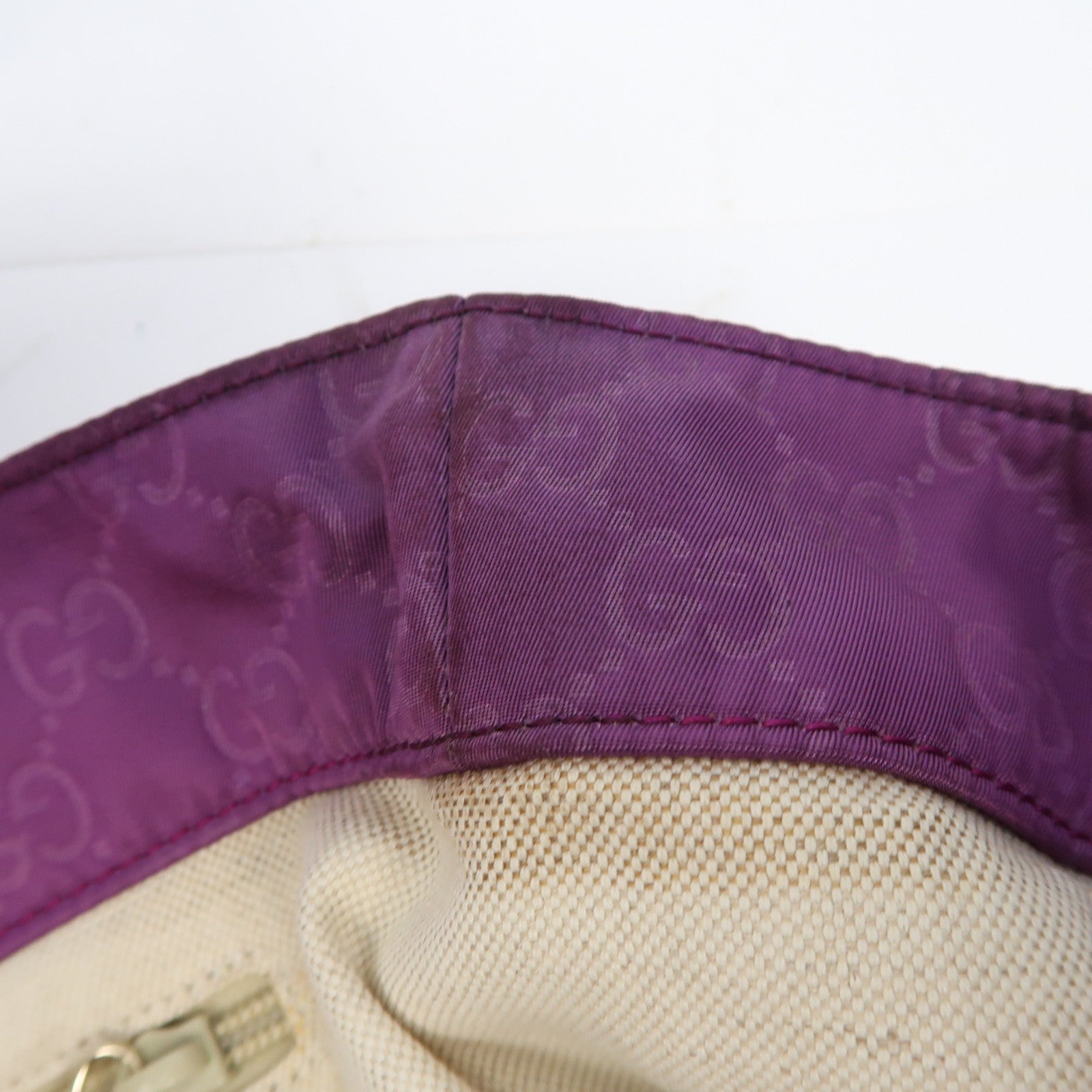 GUCCI 尼龍Tote Bag銀扣手挽袋紫色