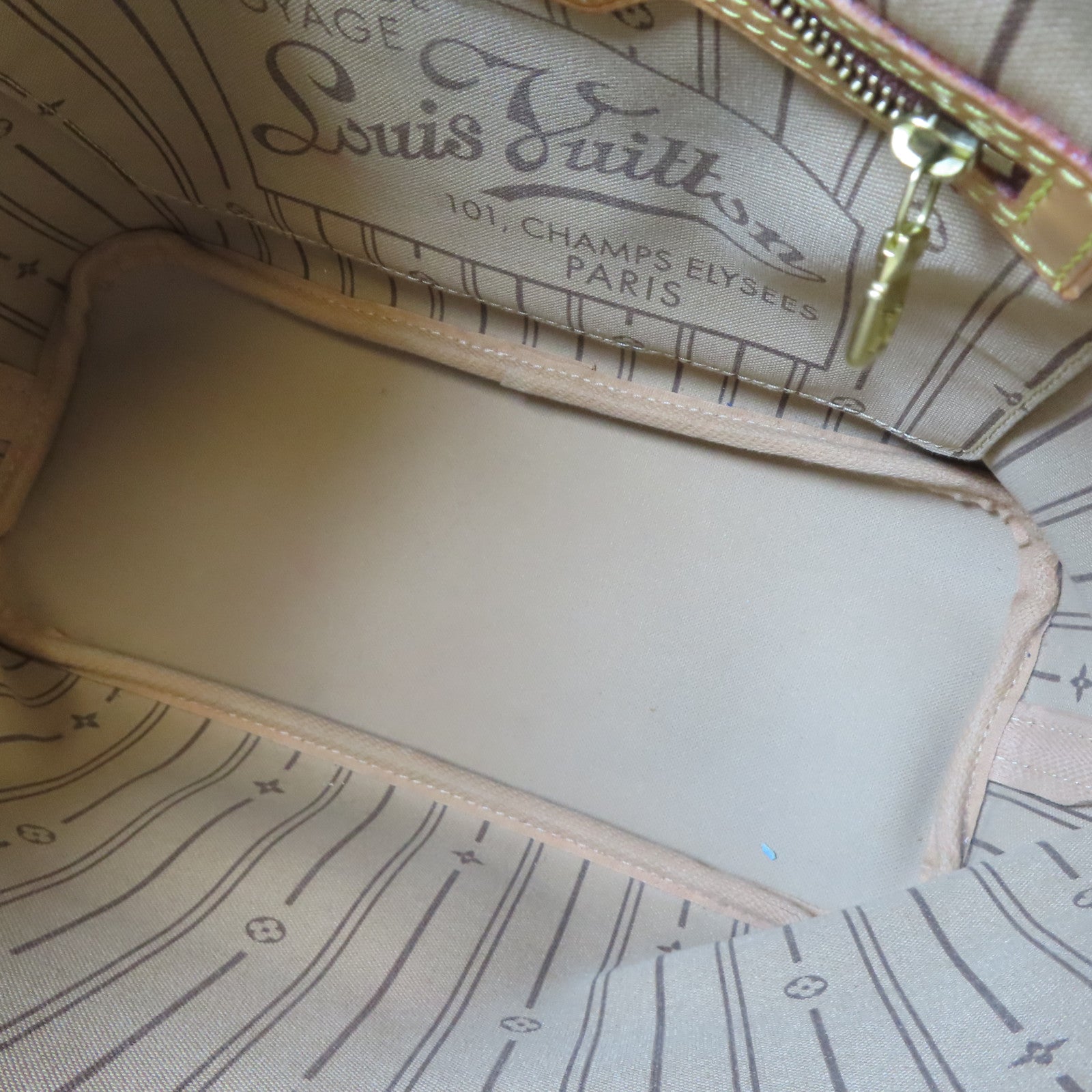 LOUIS VUITTON Monogram Neverfull PM金扣手挽袋啡色