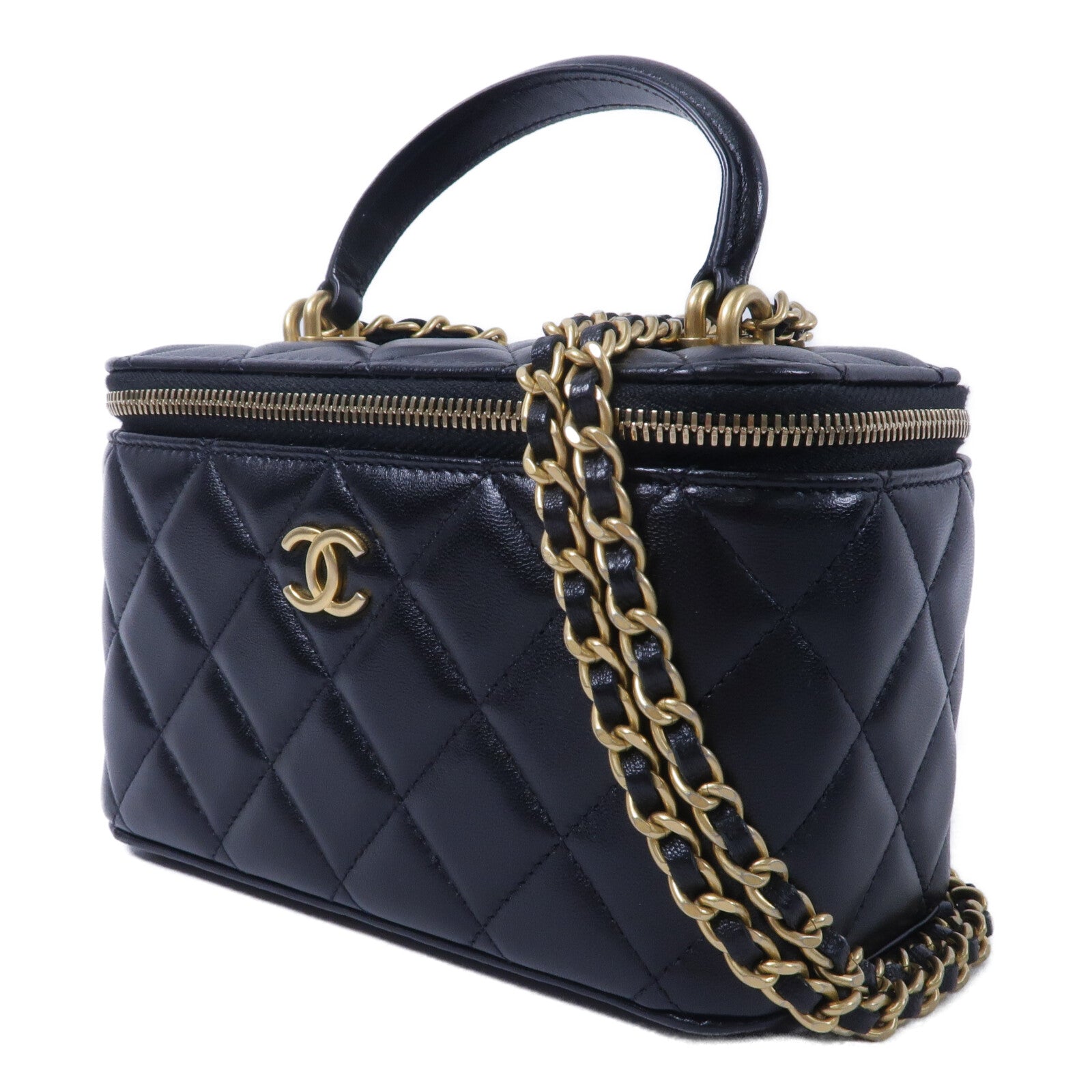 CHANEL 羊皮皮革Top Handle Vanity Case手挽肩背兩用袋