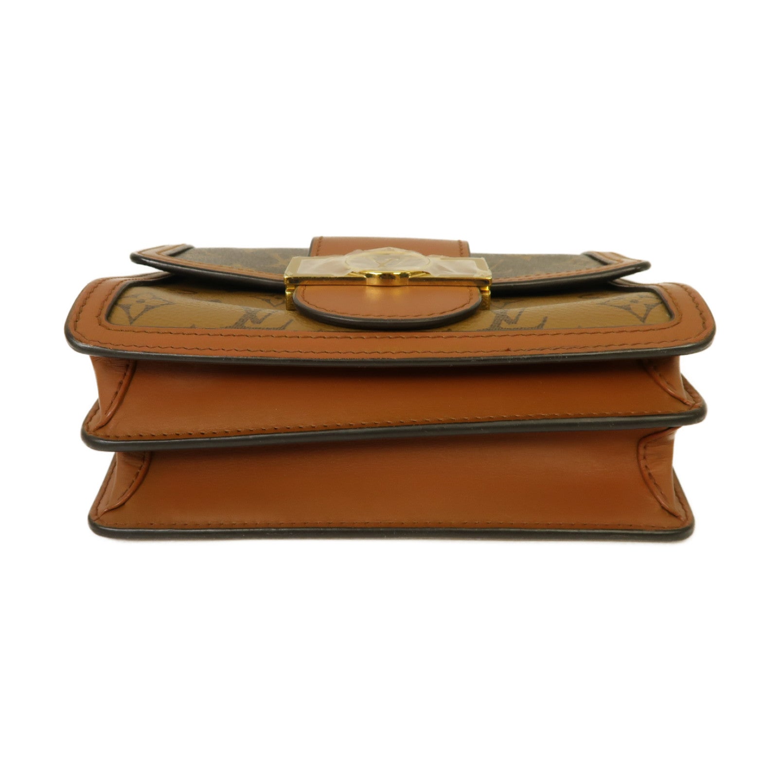 LOUIS VUITTON 【激減優惠】Monogram Reverse Mini Dauphine金扣肩背袋棕色