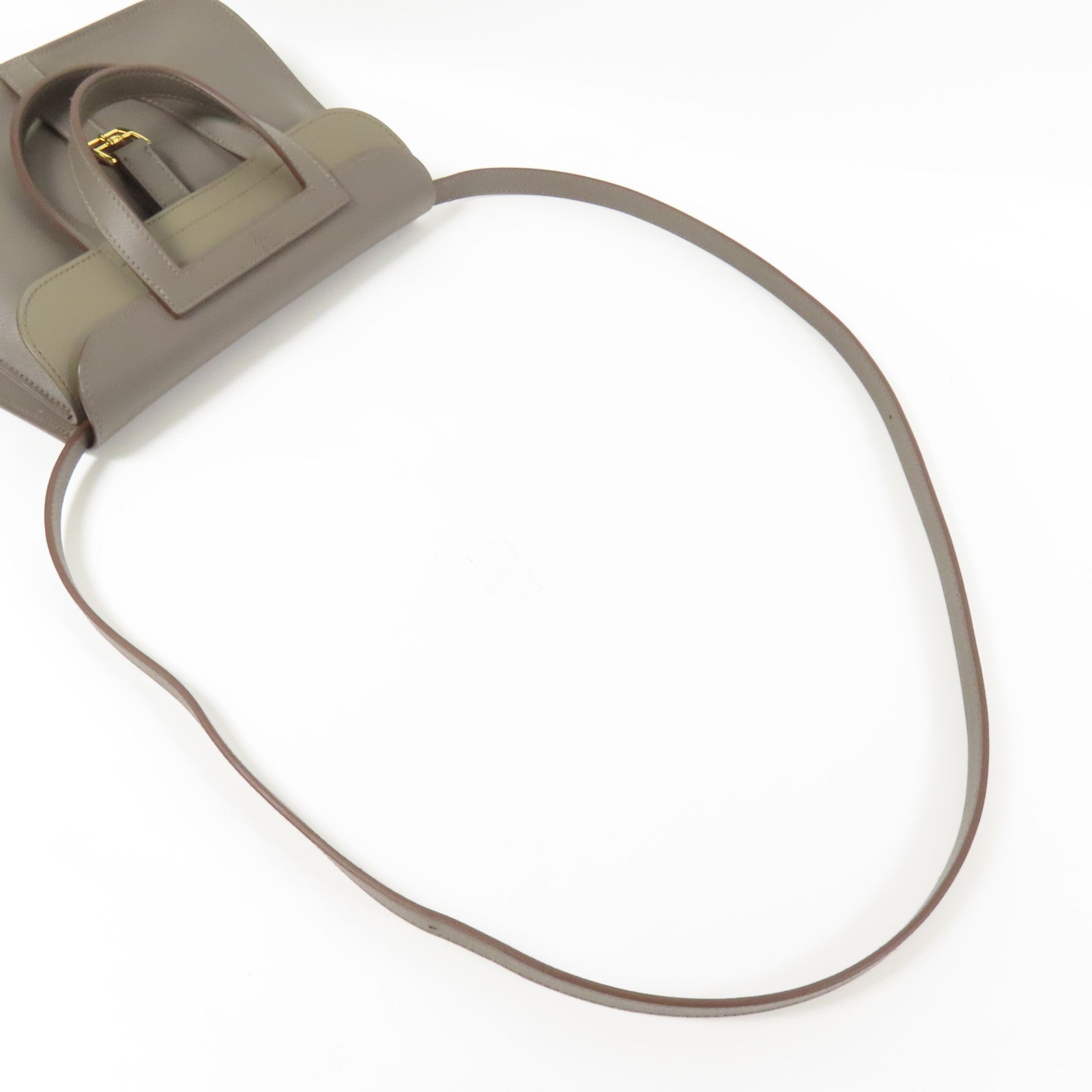 HERMES Evercolor皮革Halzan 25金扣手挽肩背兩用袋Etain