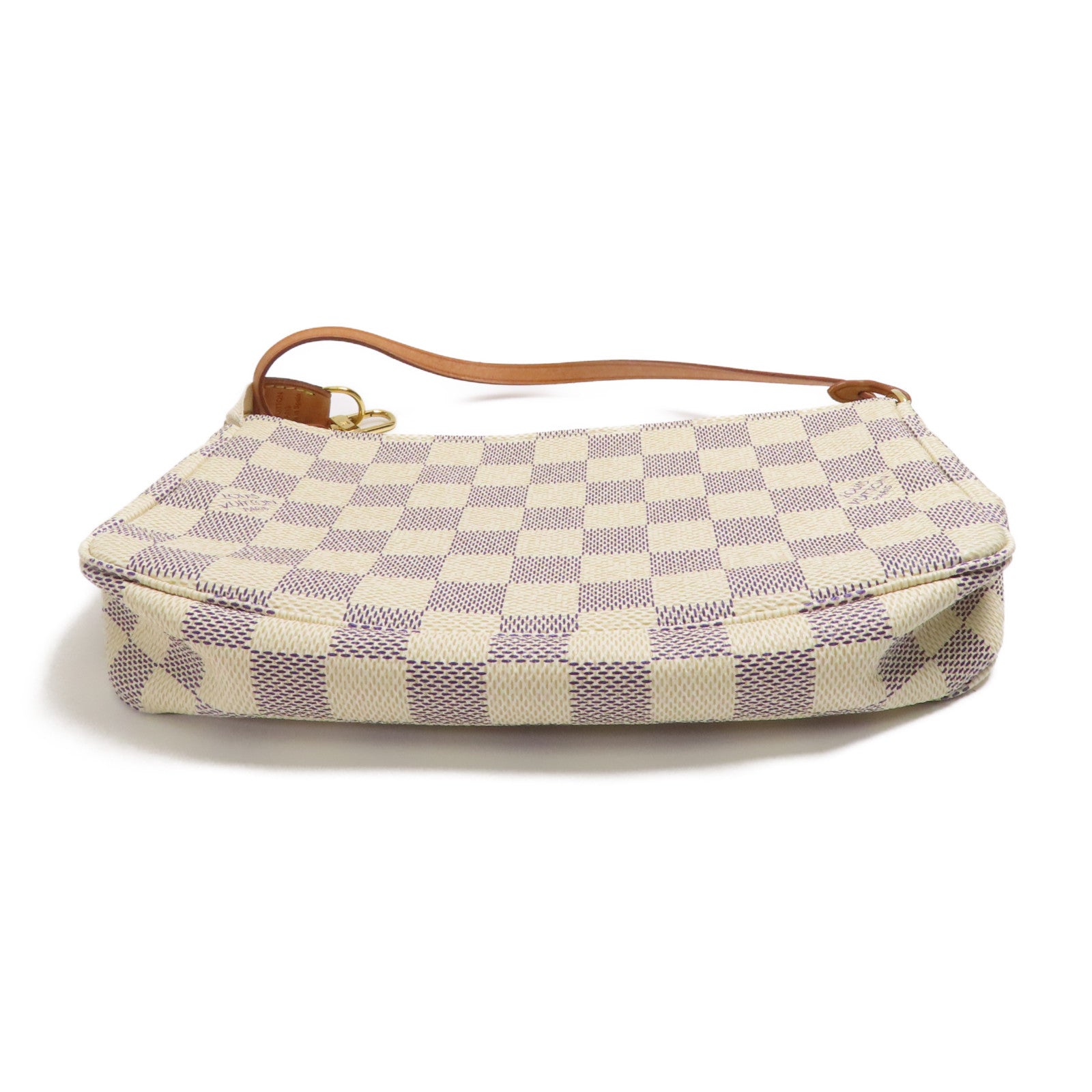 LOUIS VUITTON Damier Azur Pochette Accessooires金扣手挽袋