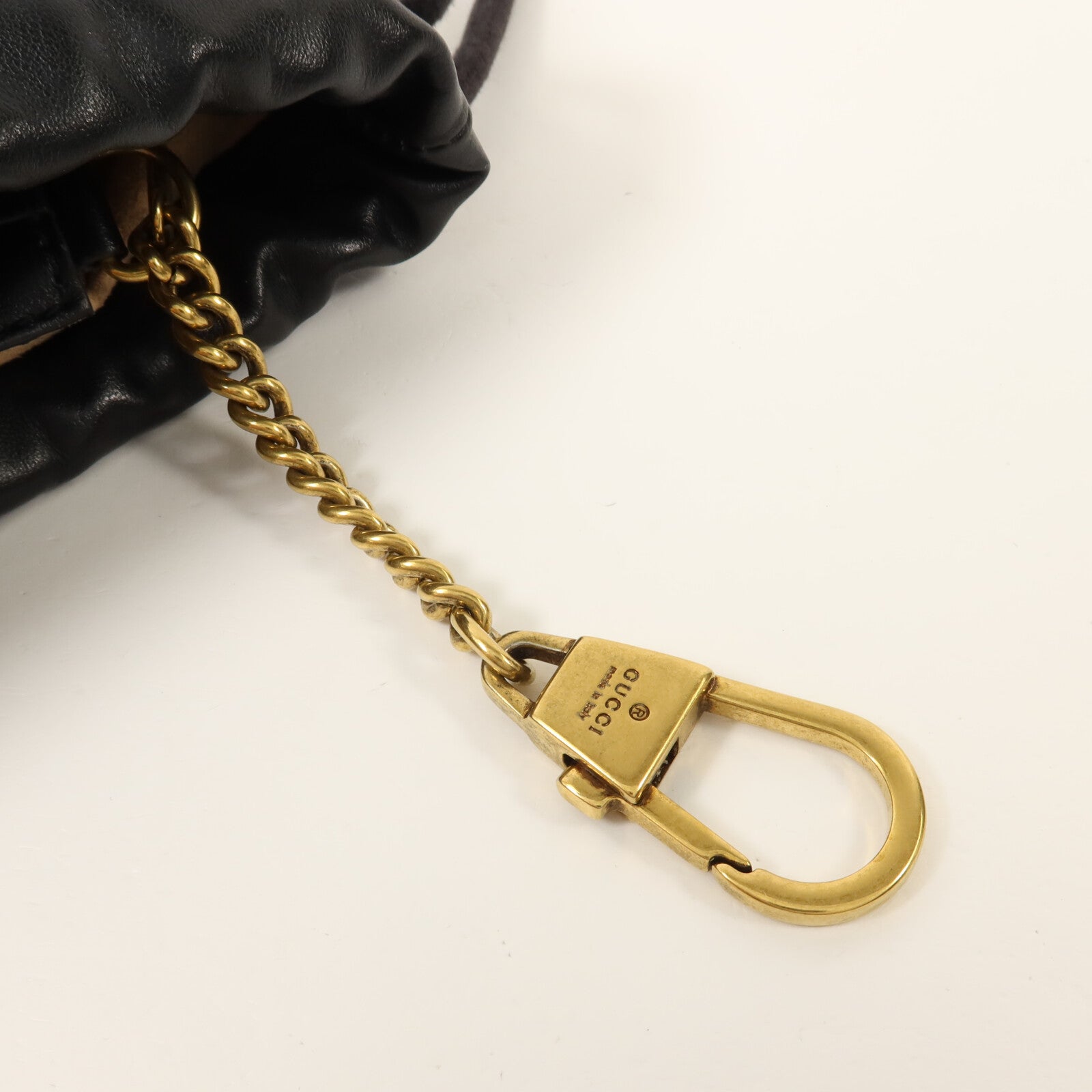 GUCCI 牛皮皮革GG Marmont Bucket鏈帶肩背袋