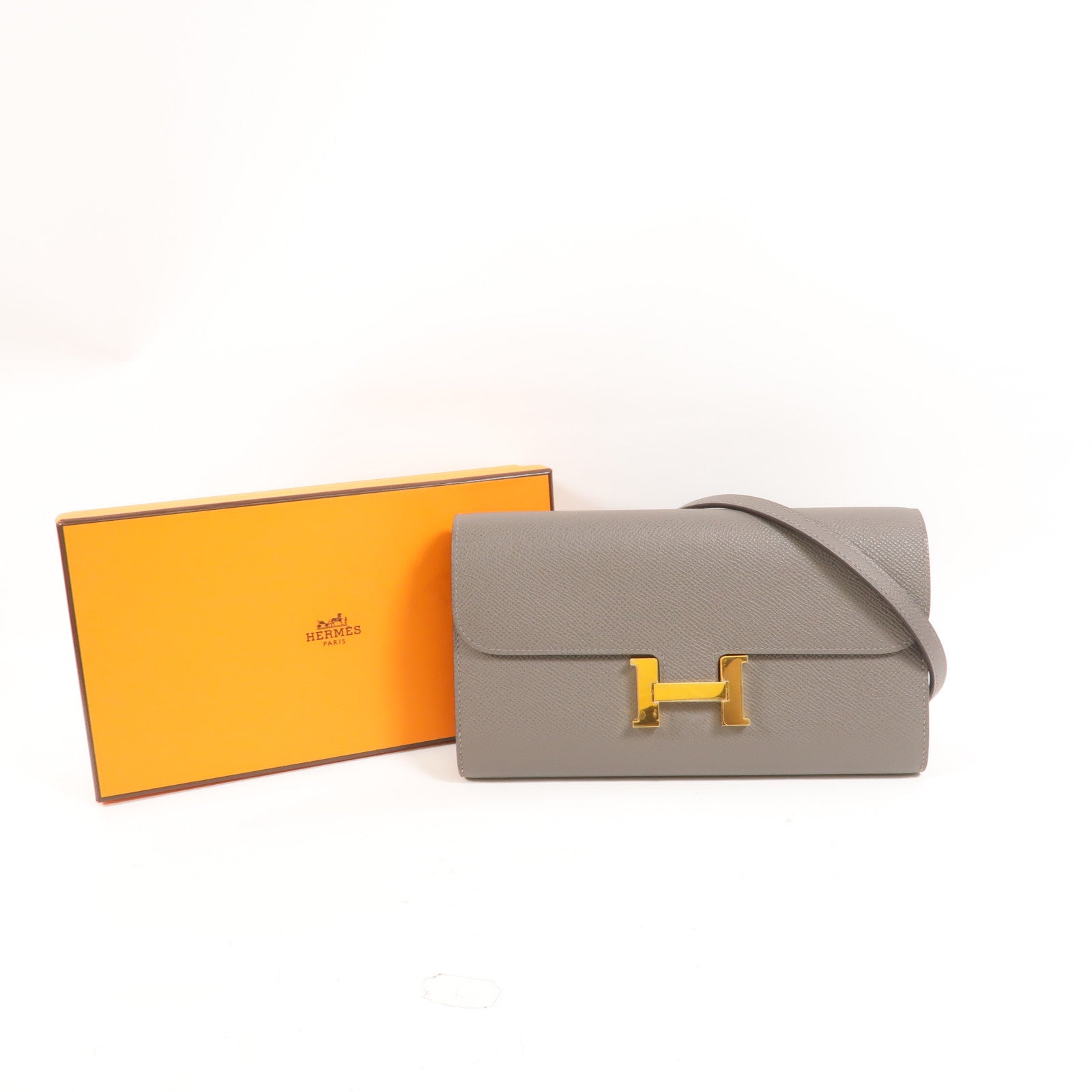 HERMES Epsom皮革Constance To Go肩背袋Gris Meyer