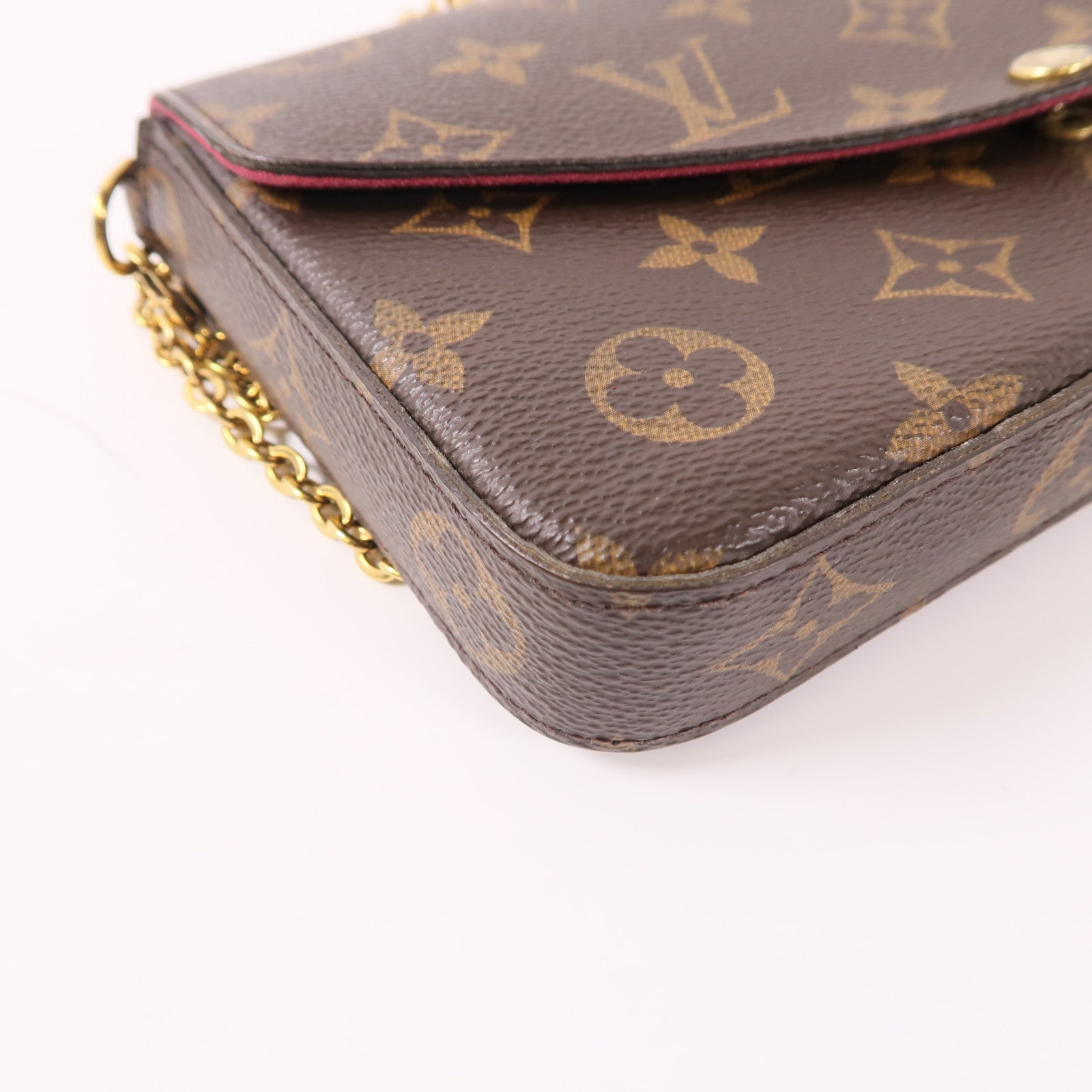 LOUIS VUITTON LV GHW Pochette Felicie Chain Shoulder Bag M61276 Monogram Brown