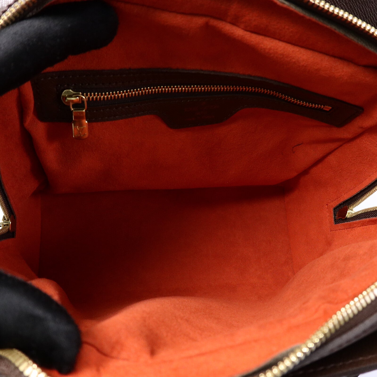 LOUIS VUITTON Damier Triana金扣手挽袋