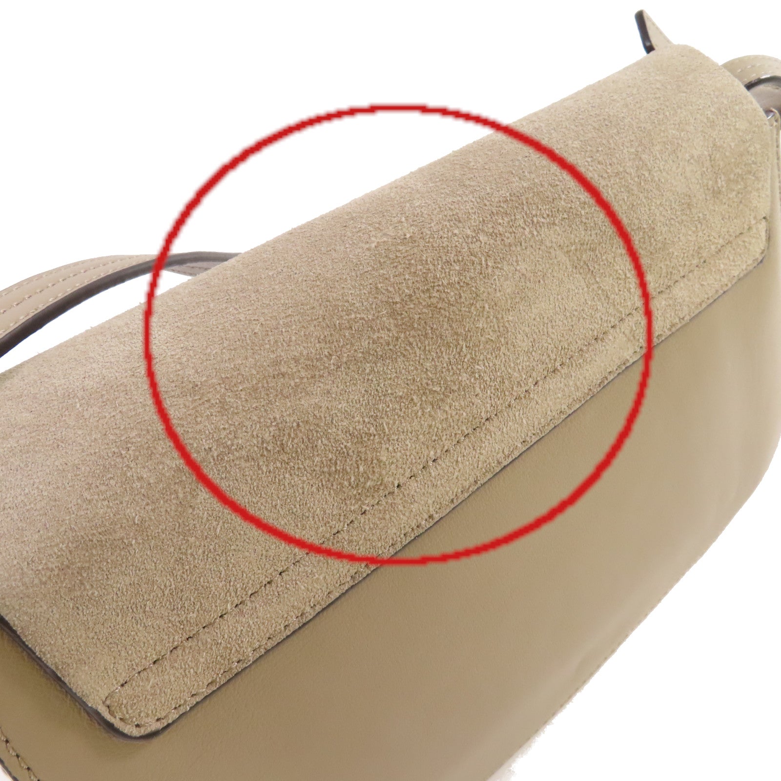Chloe 牛皮皮革/麂皮皮革Faye Small Bag Shoulder Bag金扣鏈帶肩背袋灰色