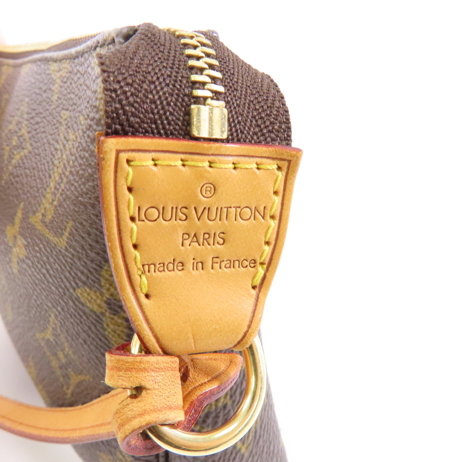 LOUIS VUITTON Monogram Pochette Accessoires金扣手挽袋啡色