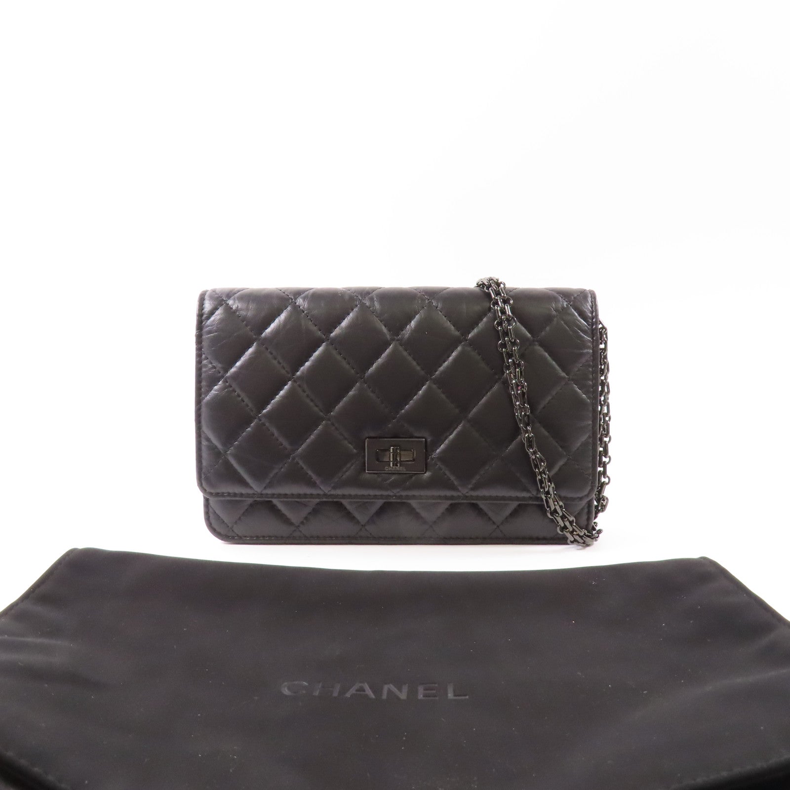 CHANEL 【激減優惠】牛皮皮革2.55 WOC Wallet On Chain鏈帶肩背袋