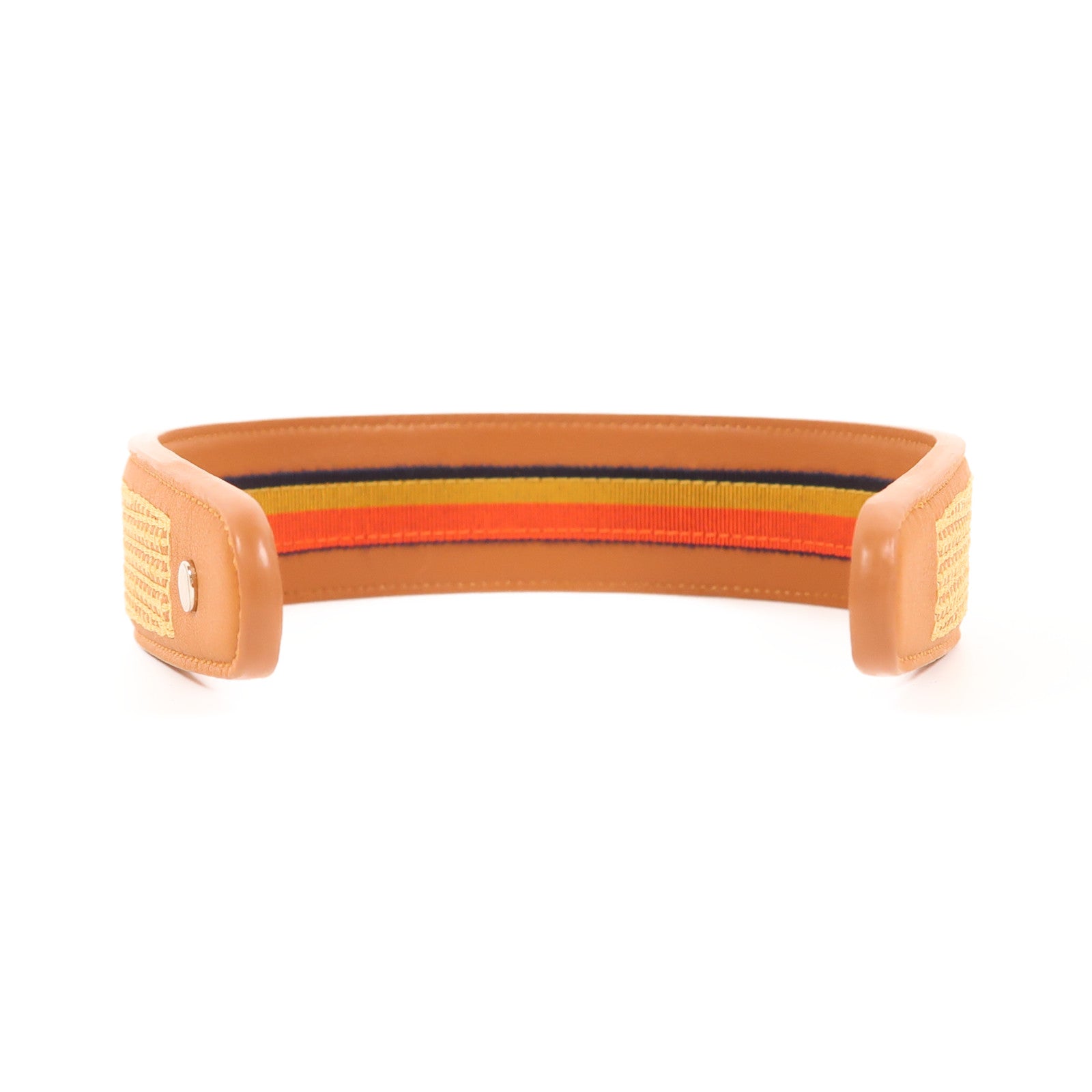 HERMES Swift皮革Serre TETE Elizabeth髮箍Gold棕色